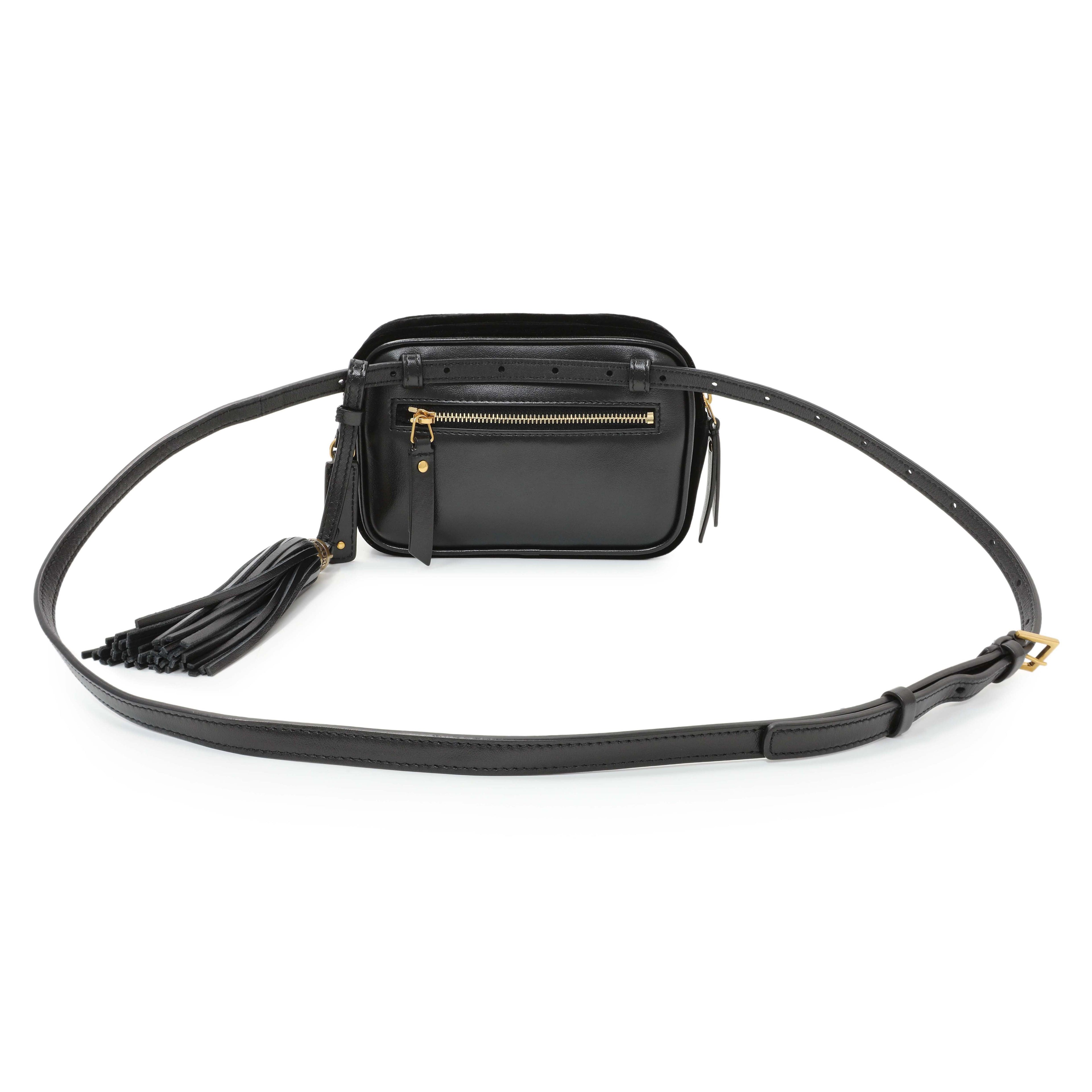 Saint Laurent Black Velvet Lou Belt Bag