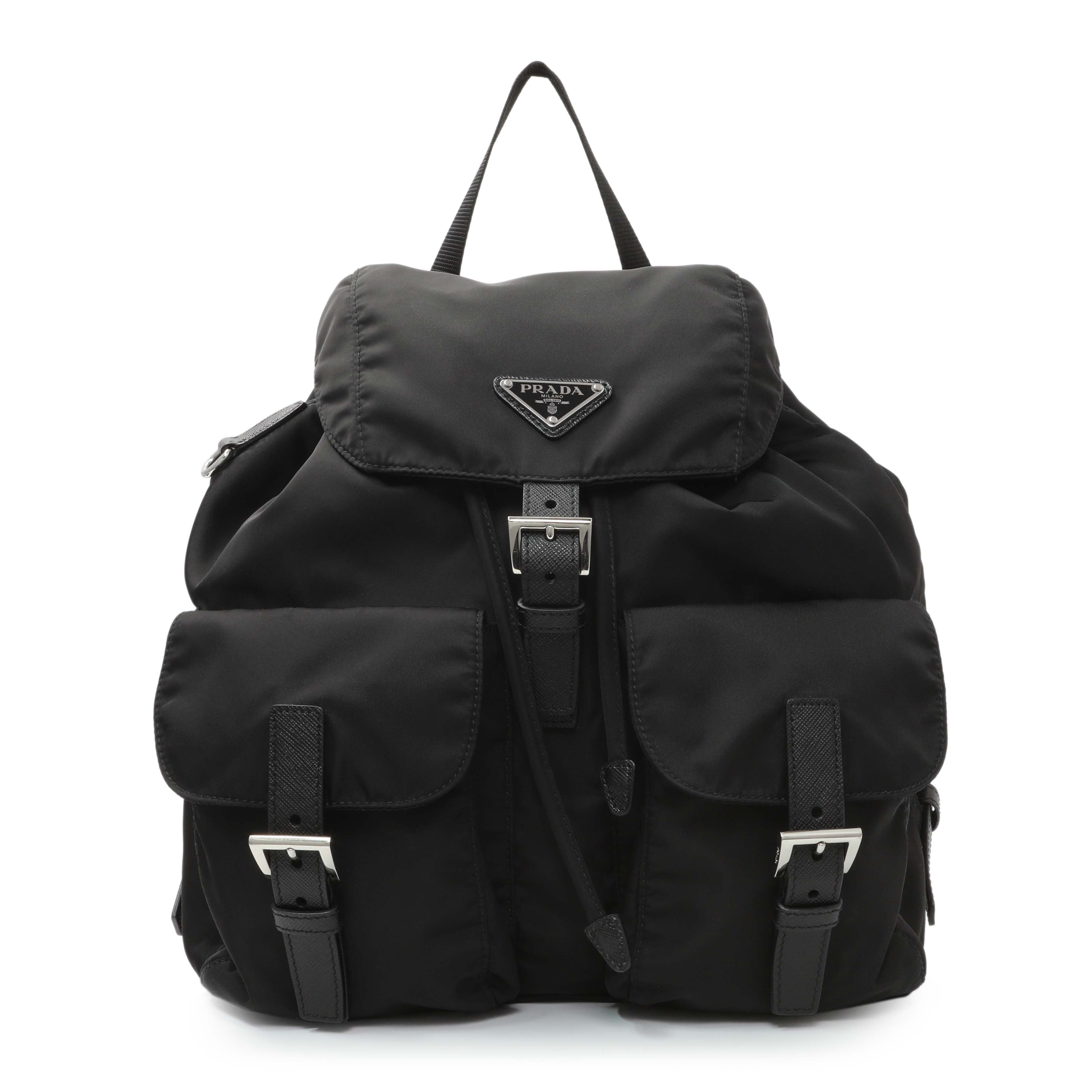 Prada Black Tessuto Nylon Medium Backpack