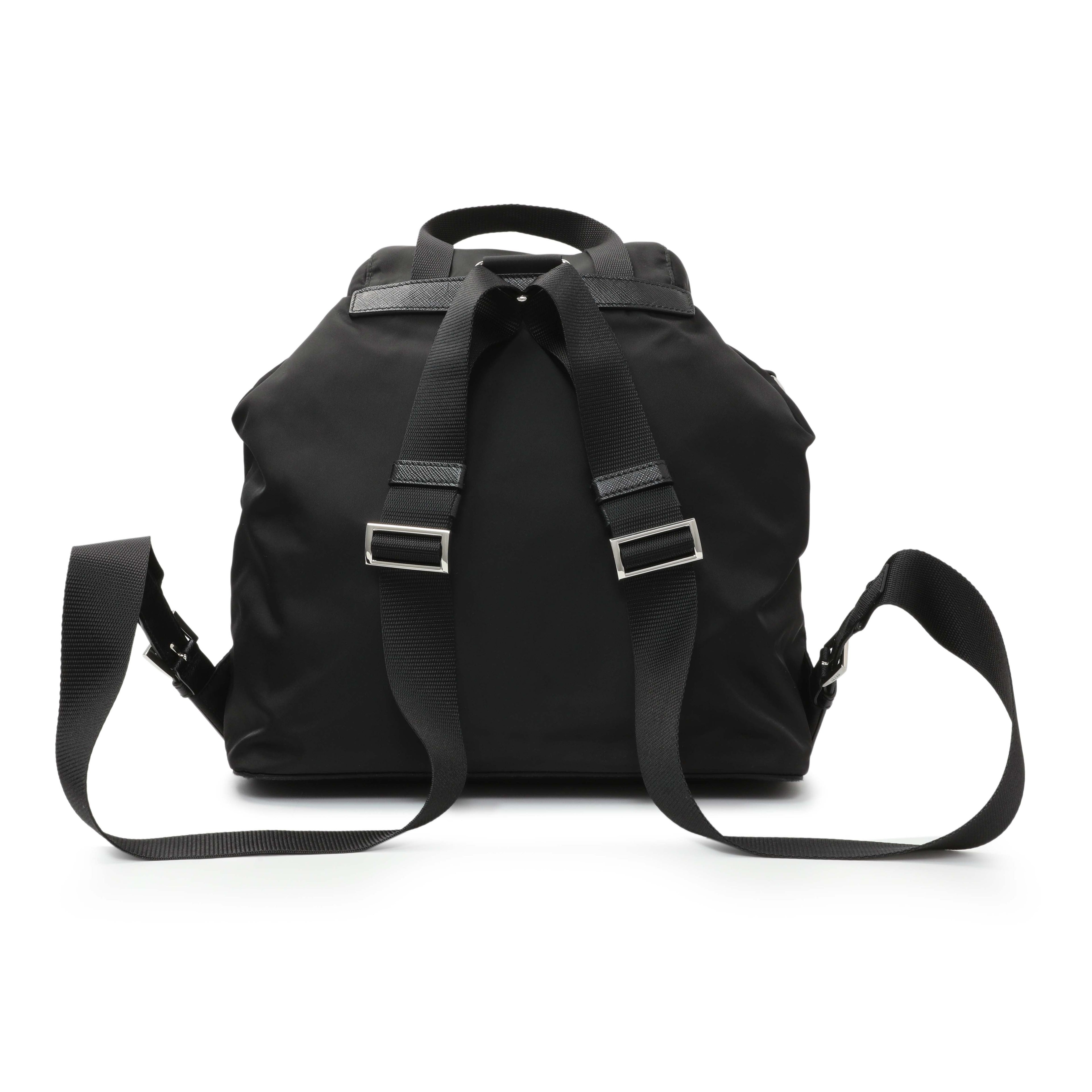 Prada Black Tessuto Nylon Medium Backpack