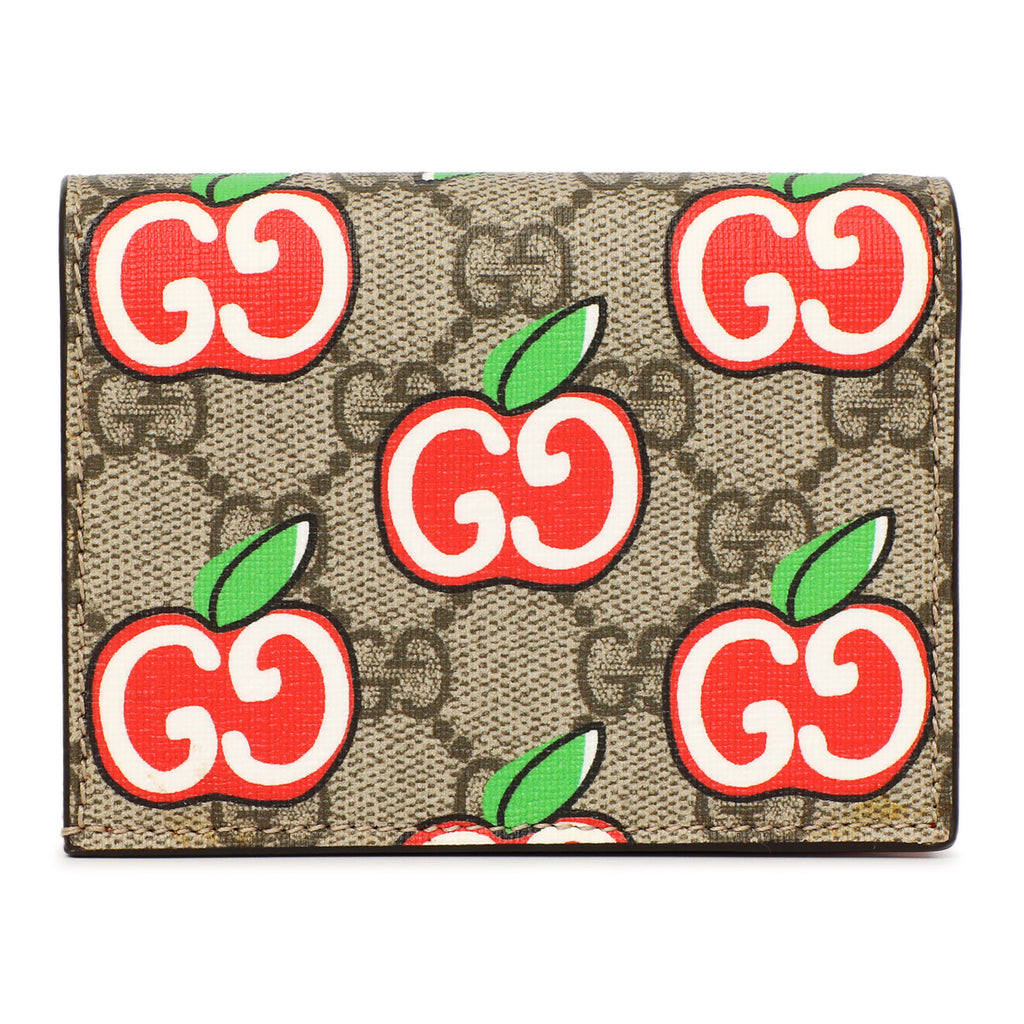Gucci GG Supreme Monogram Apple Card Case Wallet