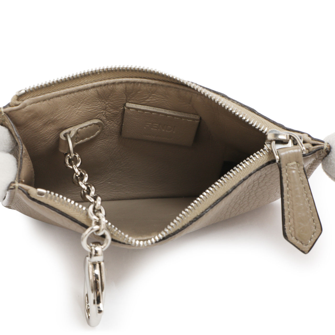 Fendi Tortora Cuoio Romano Vitello Grace Key Case Pouch