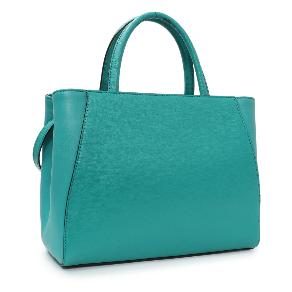 Fendi Teal Vitello Elite Petite 2Jours Tote