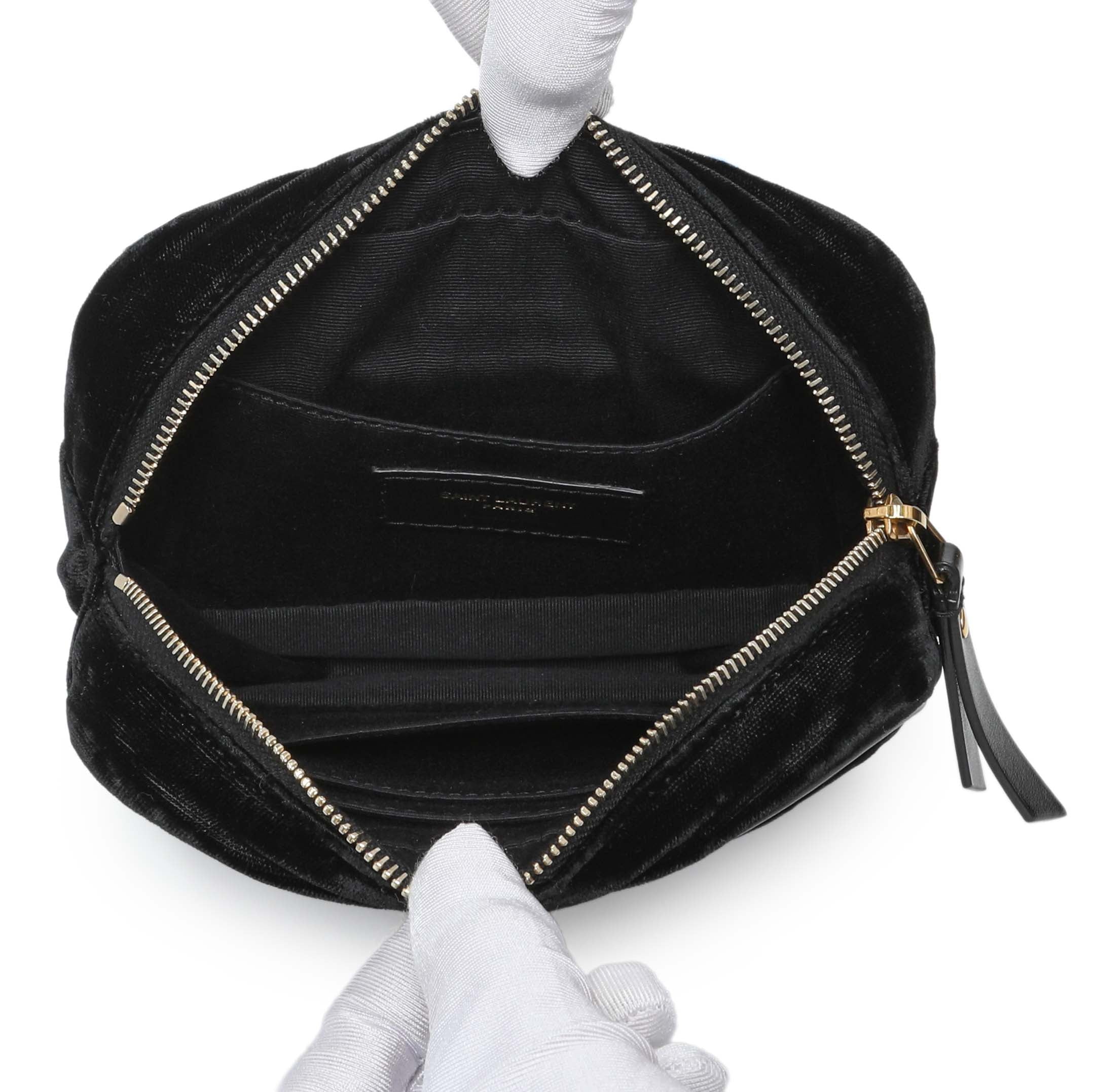 Saint Laurent Black Velvet Lou Belt Bag