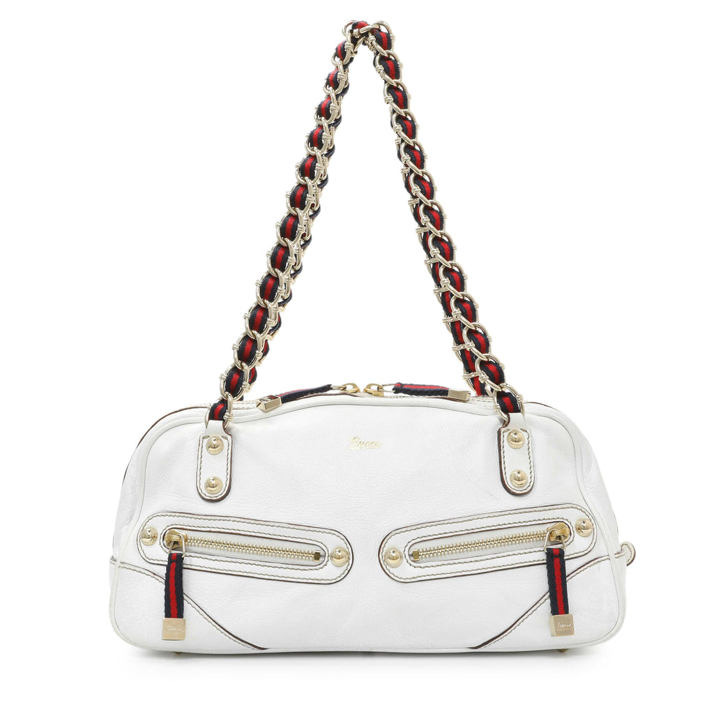 Gucci White Calfskin Capri Small Bowler
