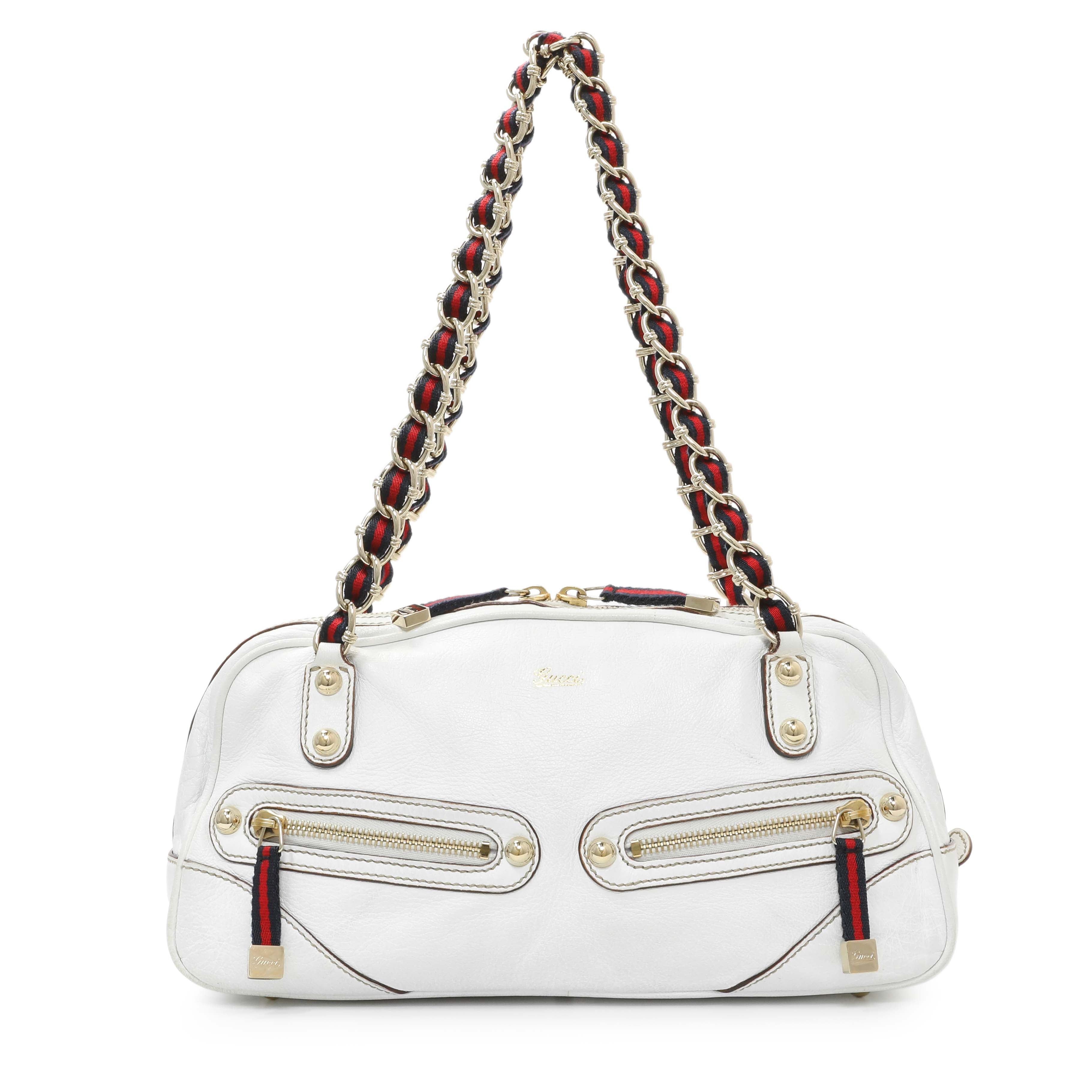 Gucci White Calfskin Capri Small Bowler