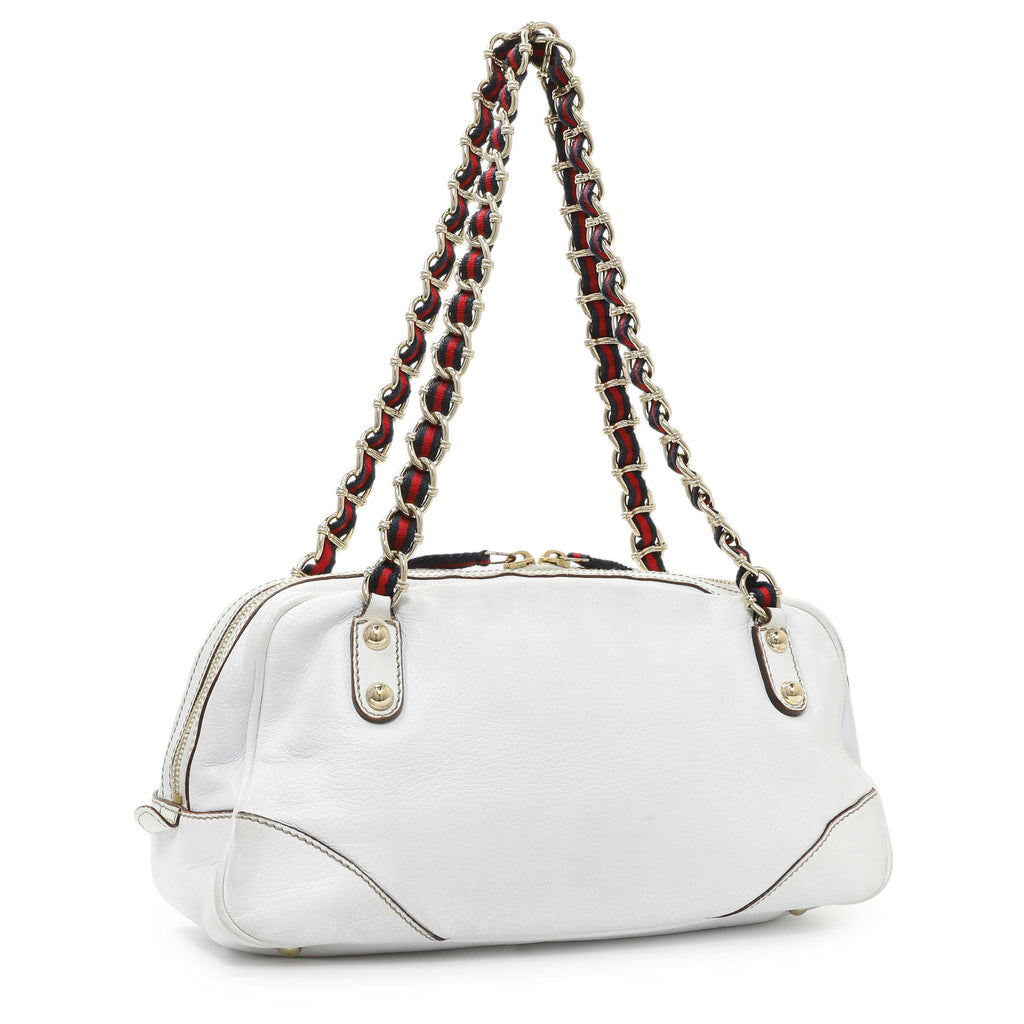 Gucci White Calfskin Capri Small Bowler