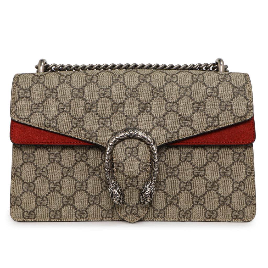 Gucci Red GG Supreme Monogram Small Dionysus Shoulder  Bag