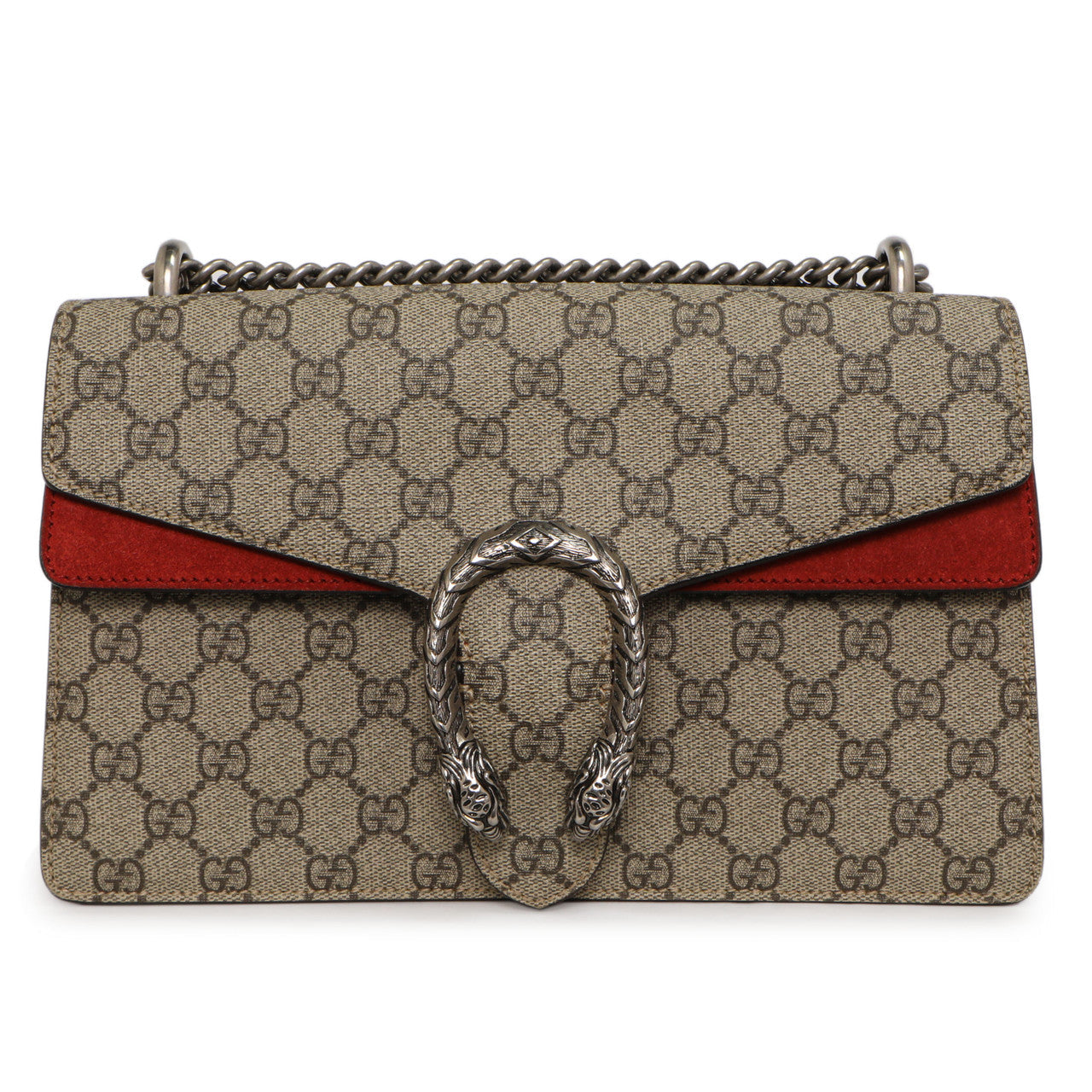 Gucci Red GG Supreme Monogram Small Dionysus Shoulder  Bag