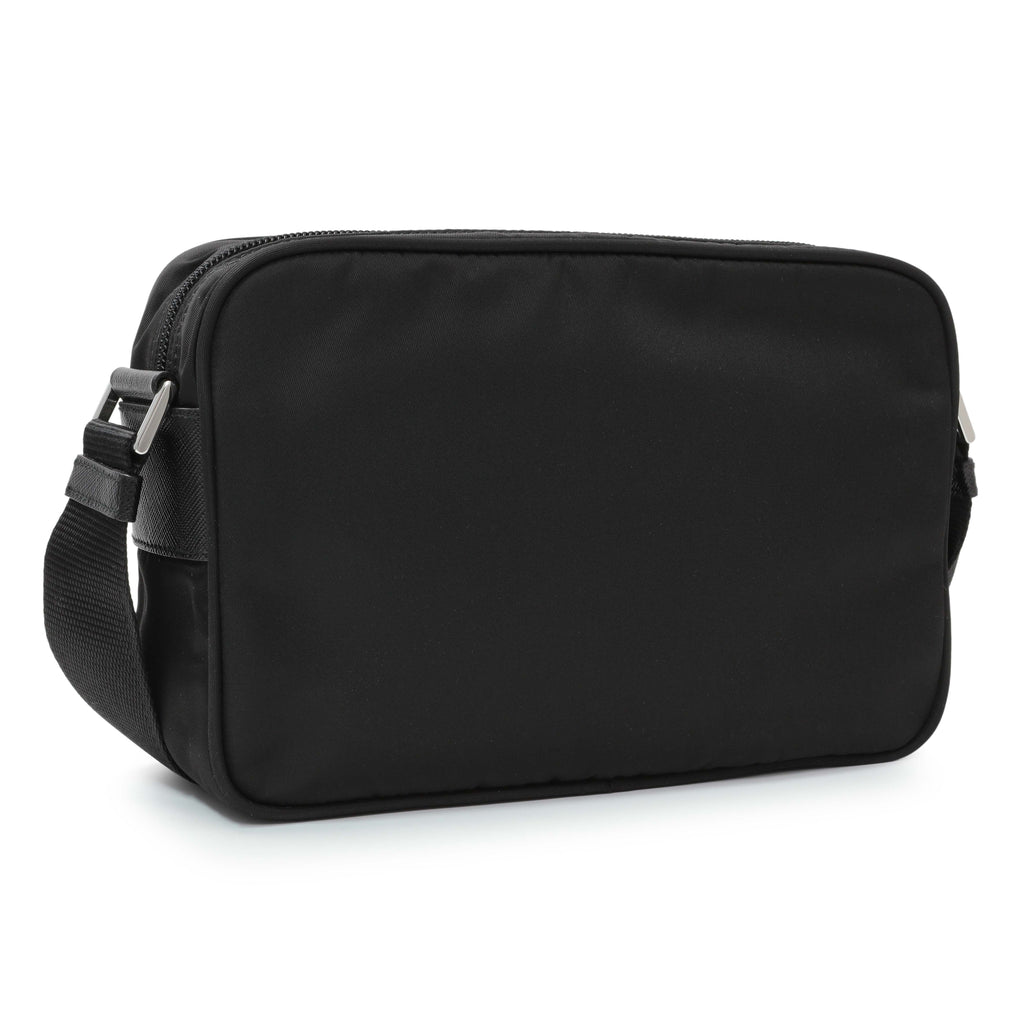 Prada Re-Nylon Vela Saffiano Pocket Double Zip Shoulder Bag Black