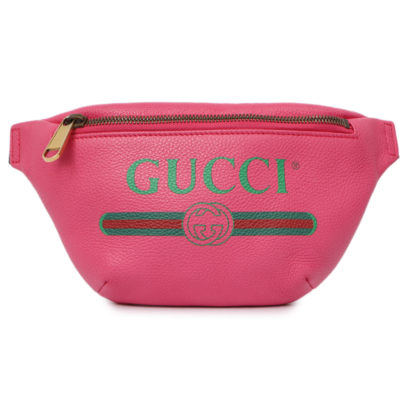 Gucci Pink Grained Calfskin Small Logo Belt Bag