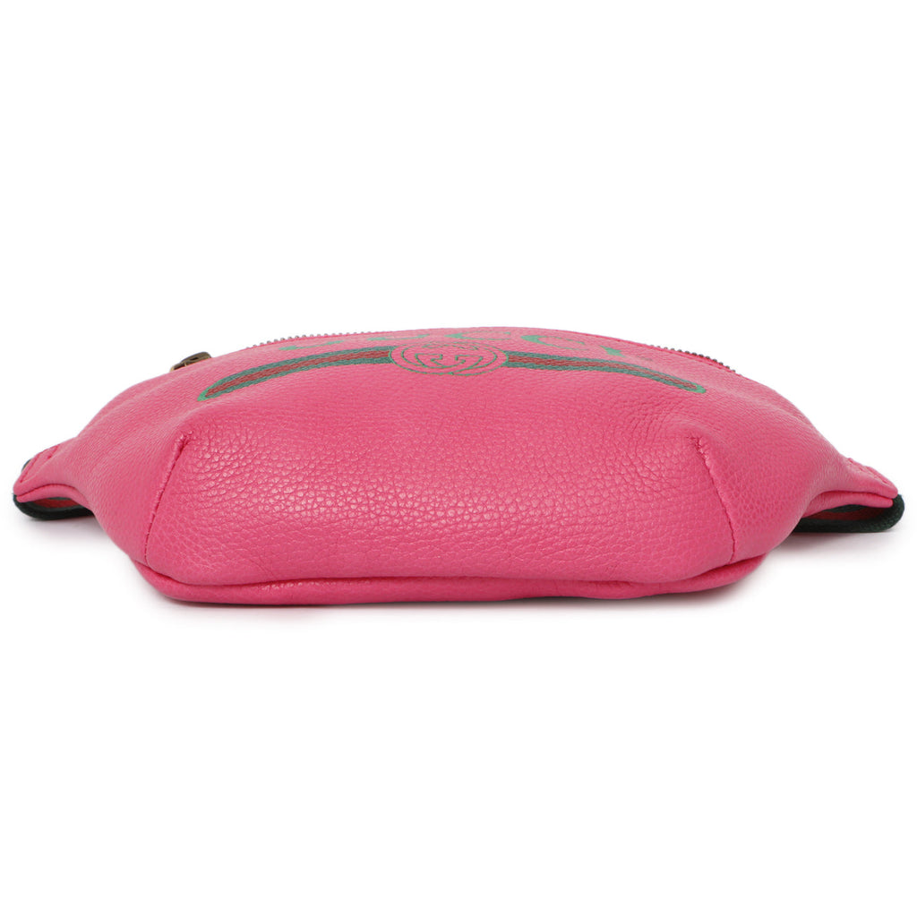 Gucci Pink Grained Calfskin Small Logo Belt Bag