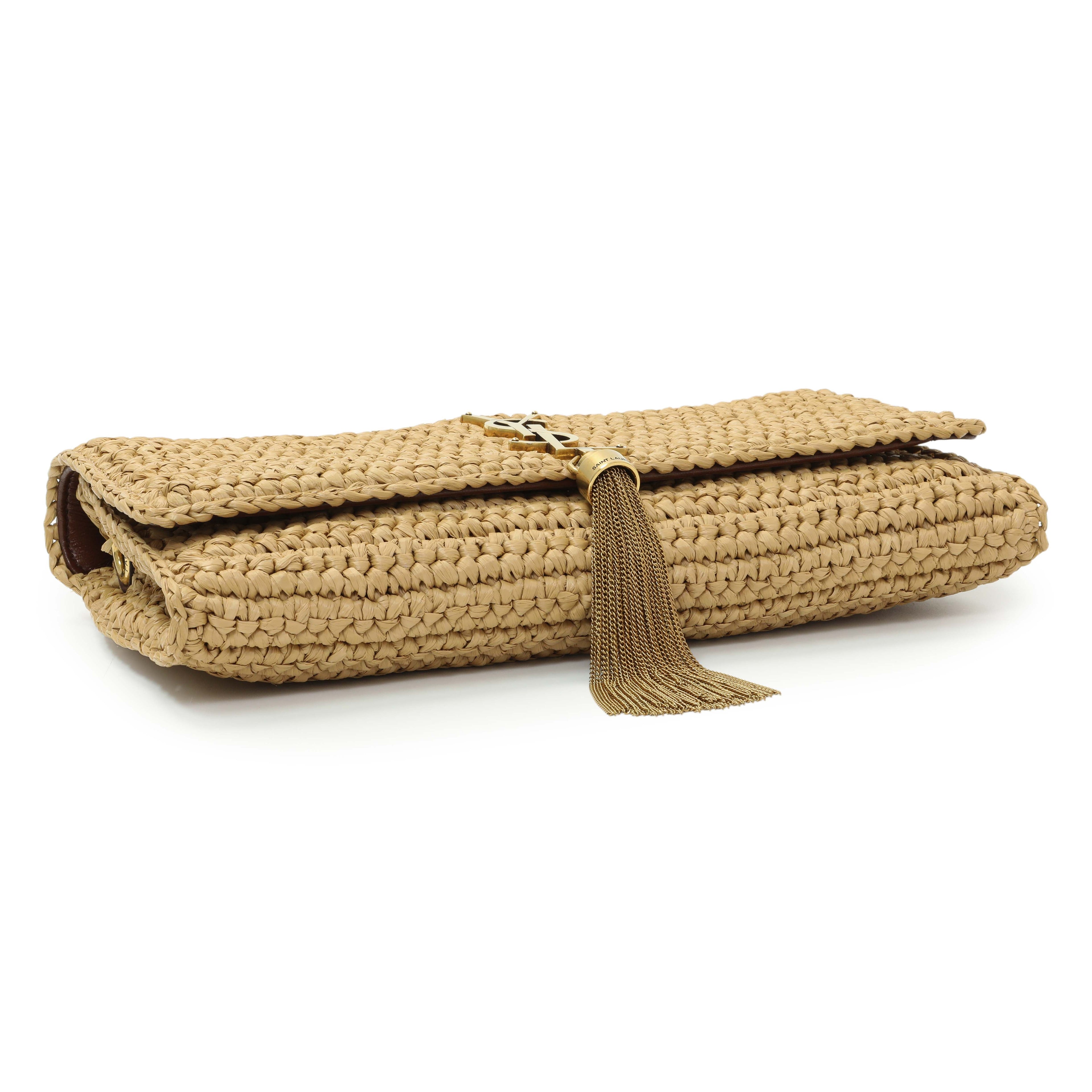 Saint Laurent Raffia Monogram Tassel Kate 99