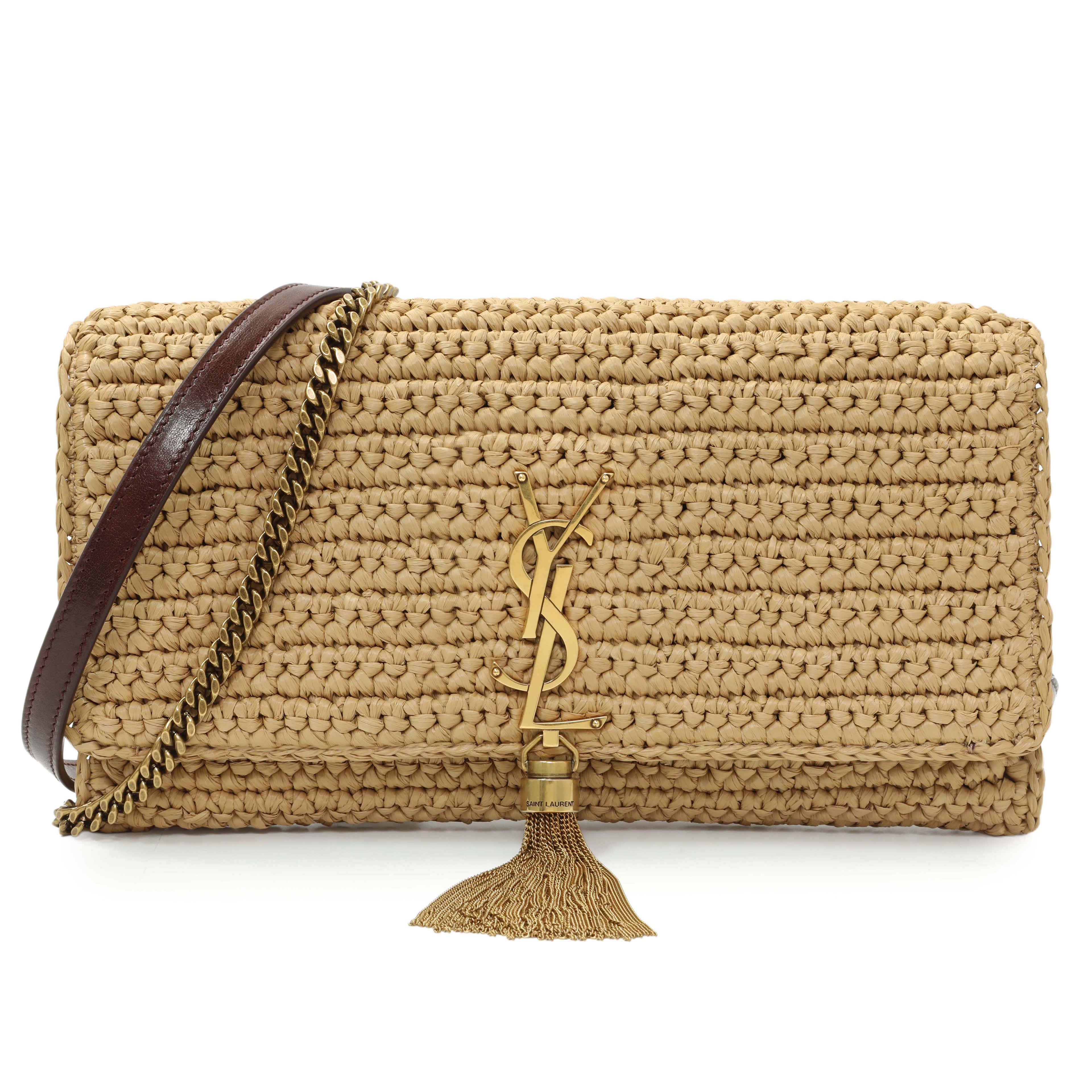 Saint Laurent Raffia Monogram Tassel Kate 99