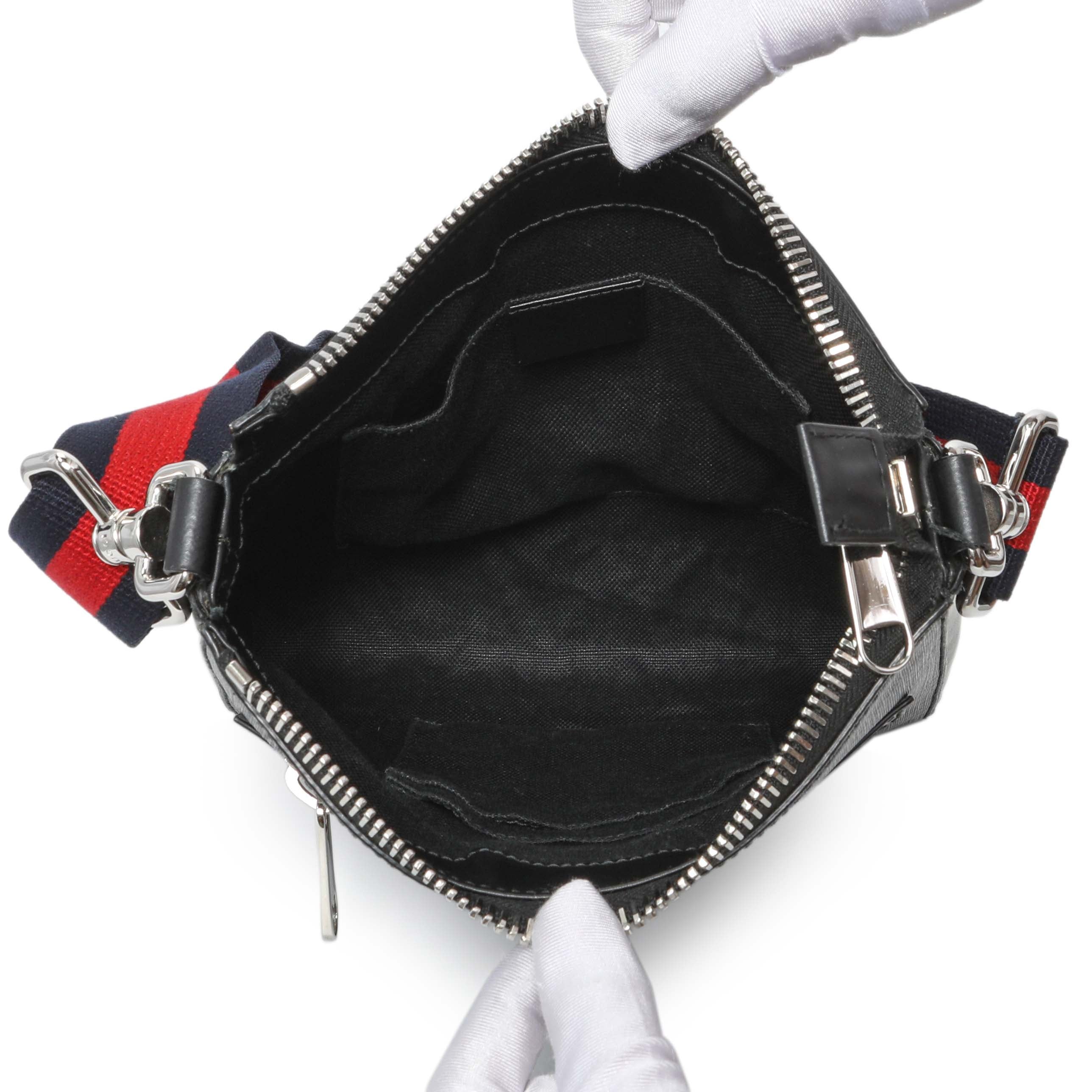 Gucci GG Supreme Monogram Web Small Flat Messenger Bag