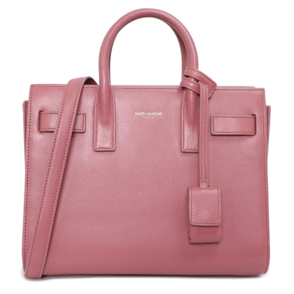 Saint Laurent Rose Dark Calfskin Nano Sac De Jour