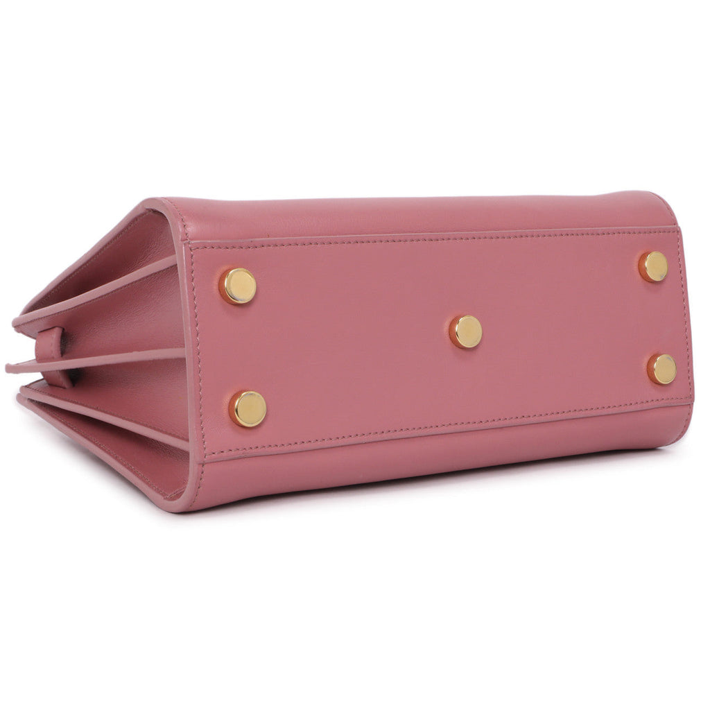 Saint Laurent Rose Dark Calfskin Nano Sac De Jour