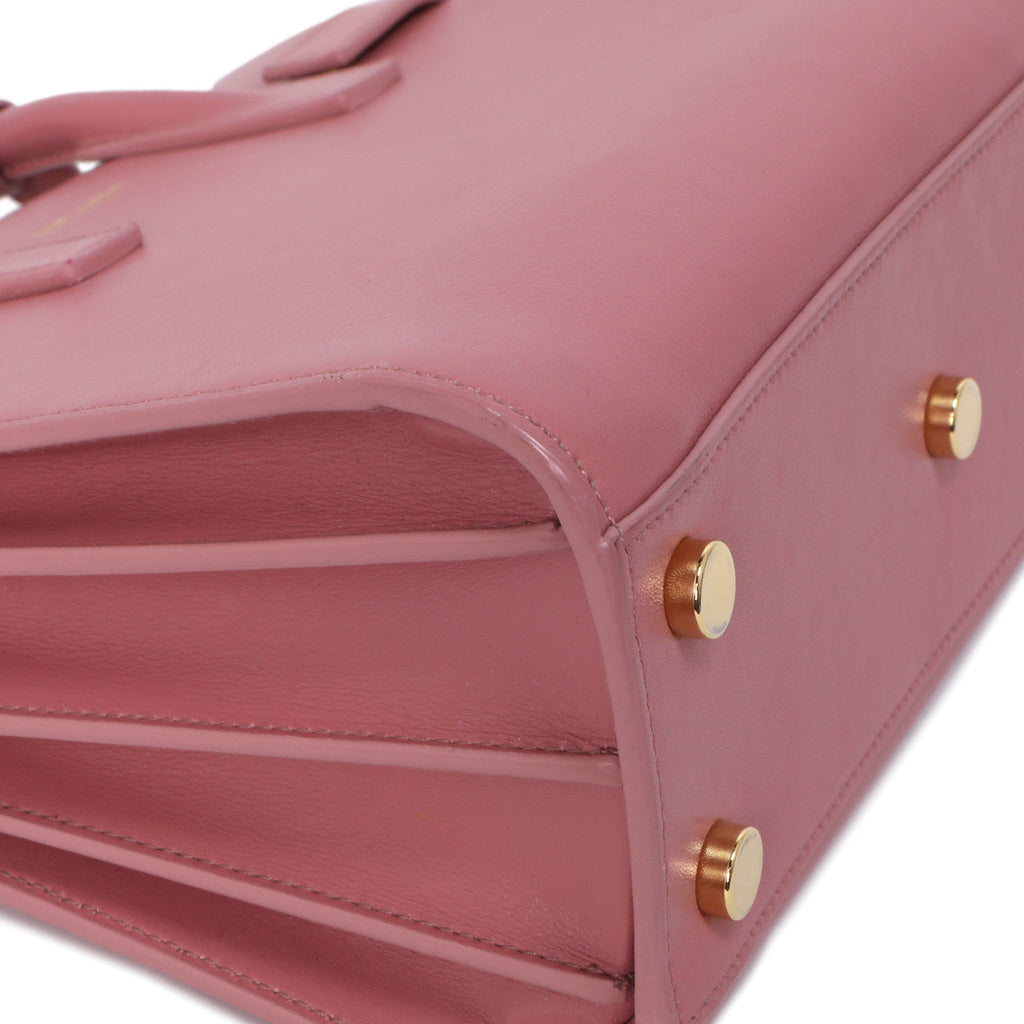 Saint Laurent Rose Dark Calfskin Nano Sac De Jour