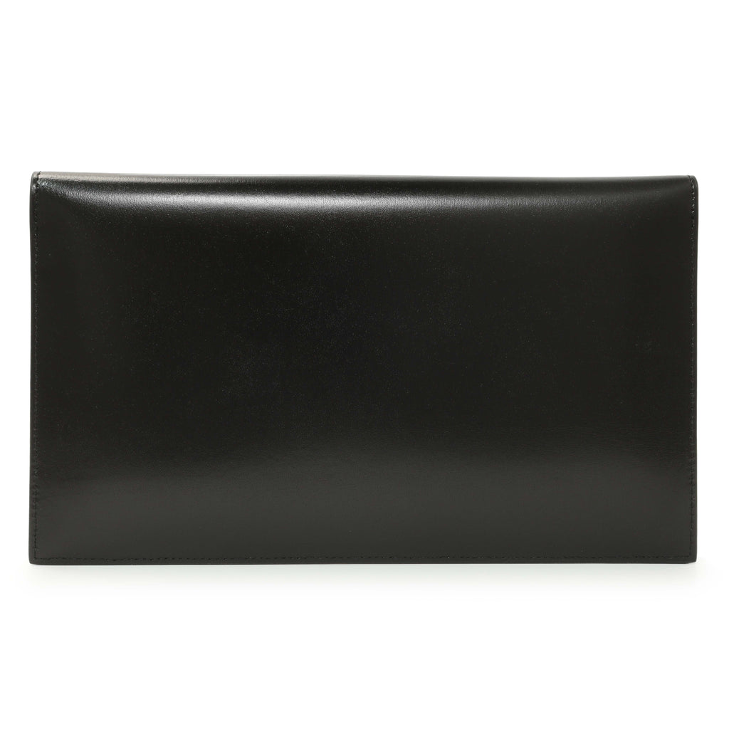 Saint Laurent Black Smooth Shiny Calfskin Monogram Uptown Pouch