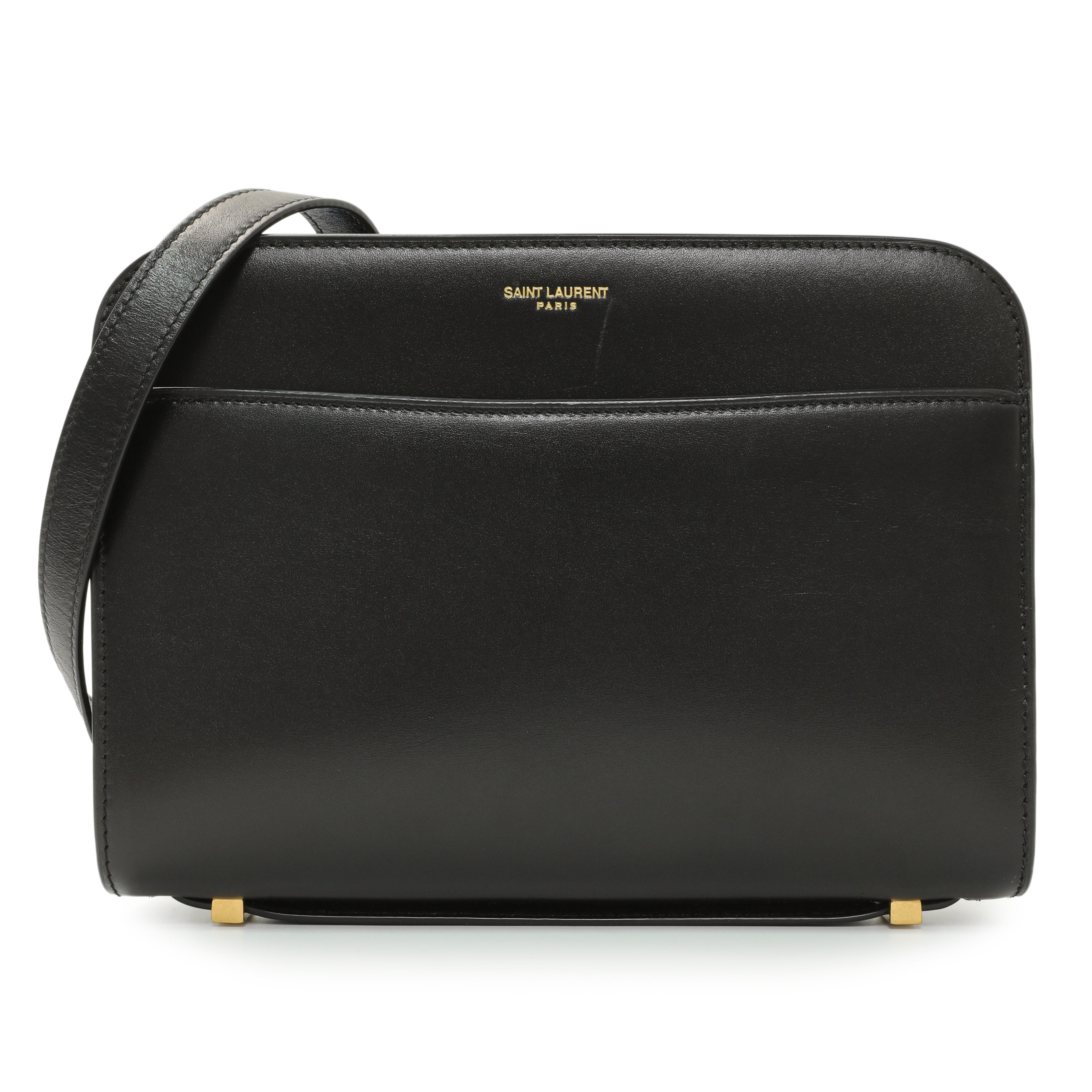Saint Laurent Black Calfskin Reverse Satchel
