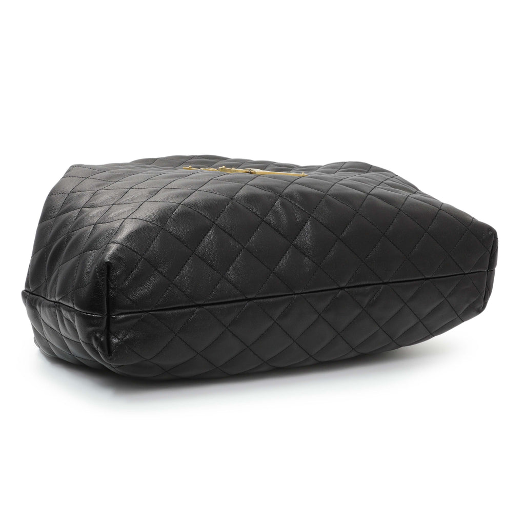 Saint Laurent Black Lambskin Quilted Maxi Icare Shopping Tote