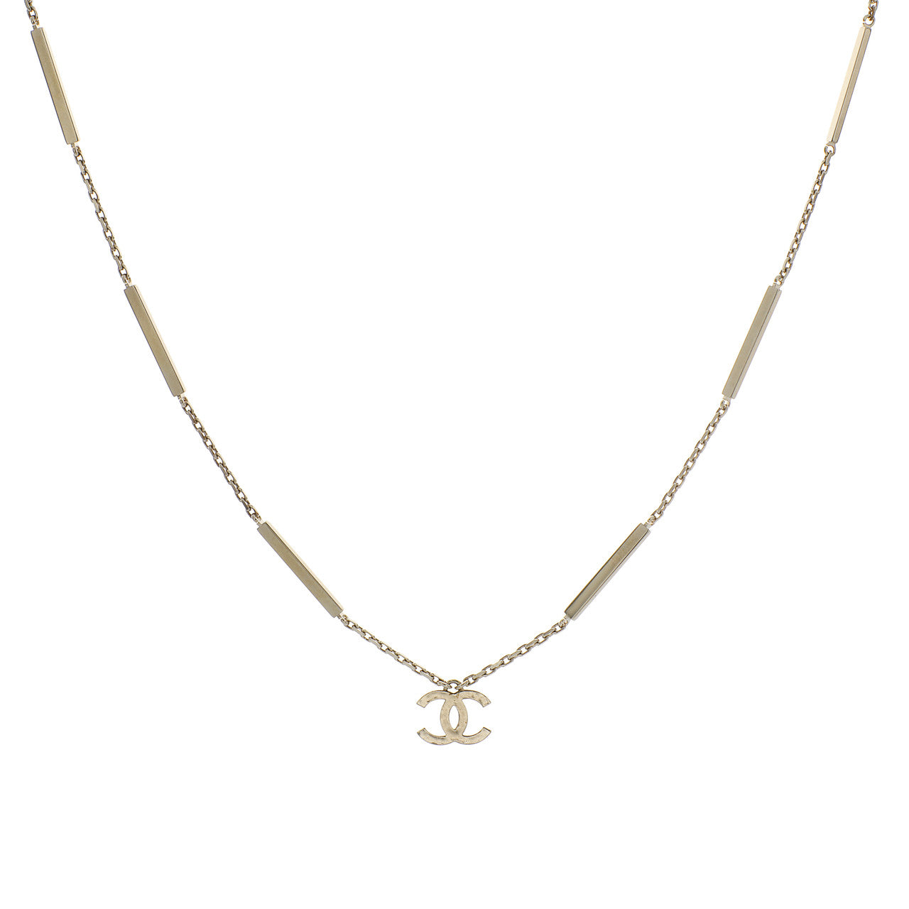 Chanel Crystal CC Pendant Necklace