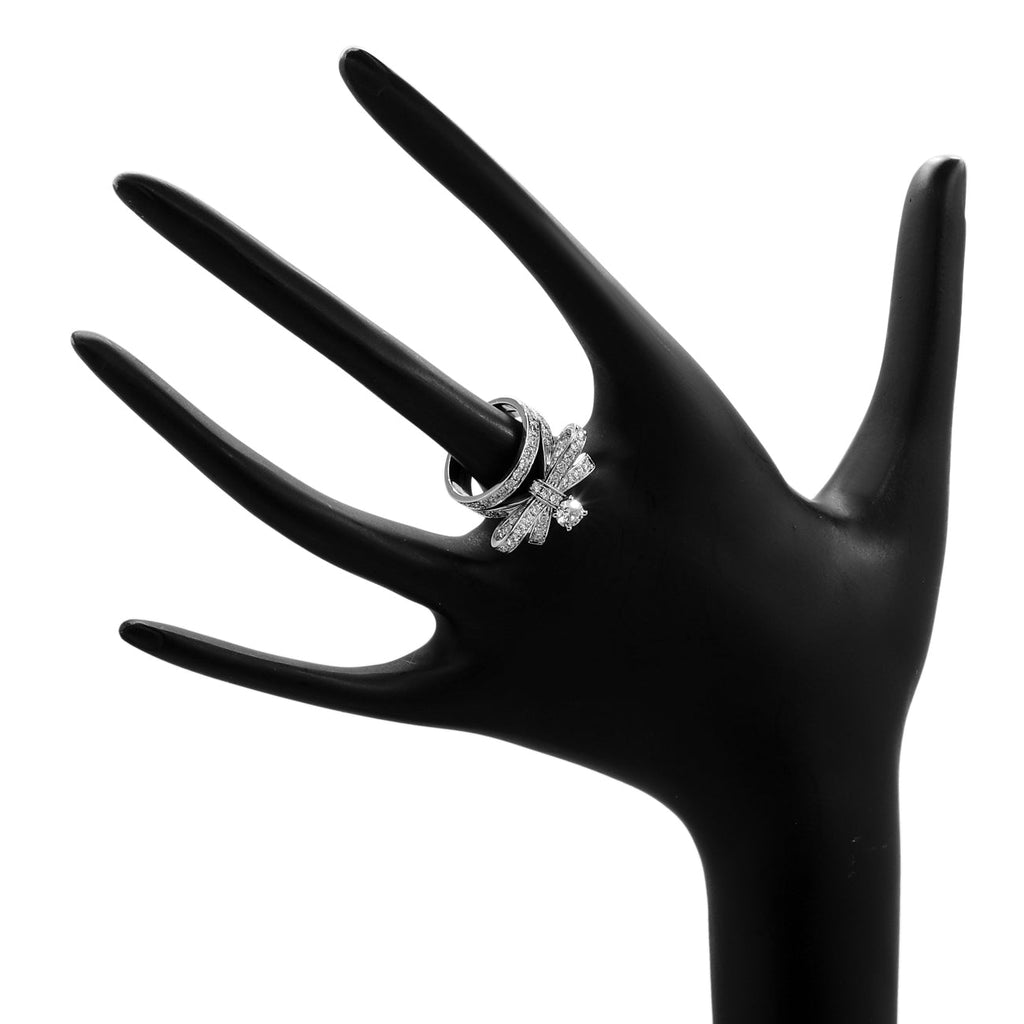 Chanel 18K White Gold Diamond Ruban Ring