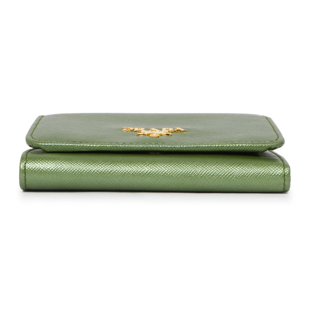 Prada Saffiano Tri-Fold Compact Wallet