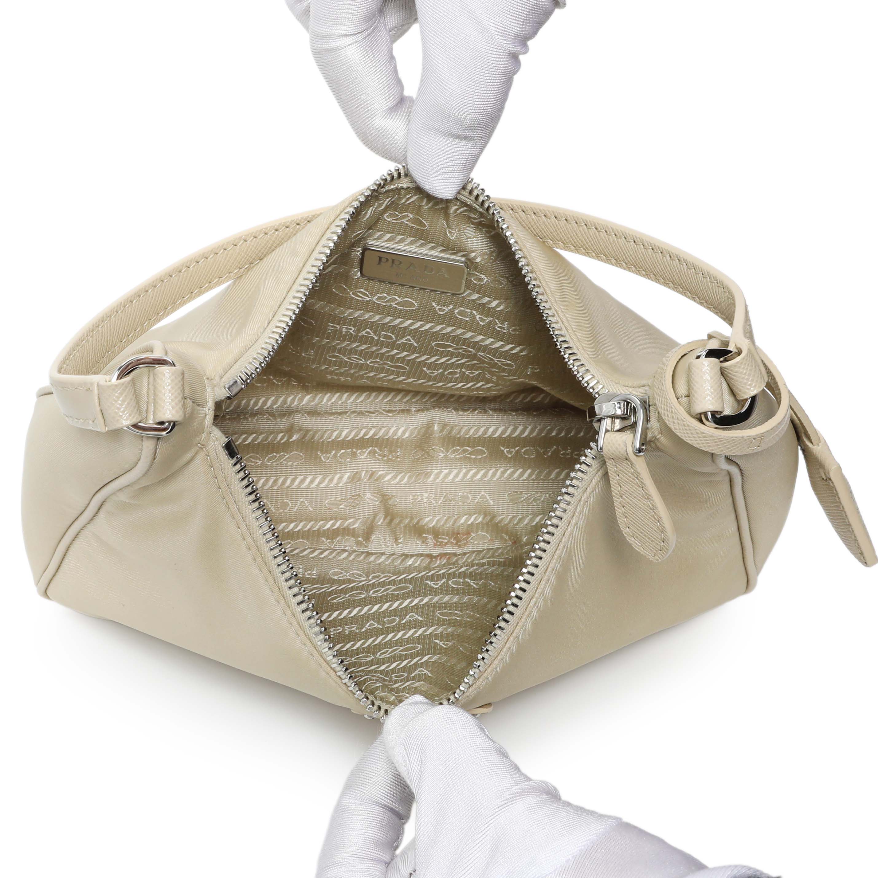 Prada Beige Re-Nylon Saffiano Mini Re-Edition 2005