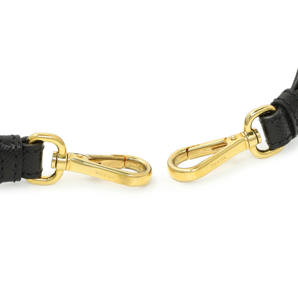 Prada Black Saffiano Cuir Calfskin Shoulder Strap