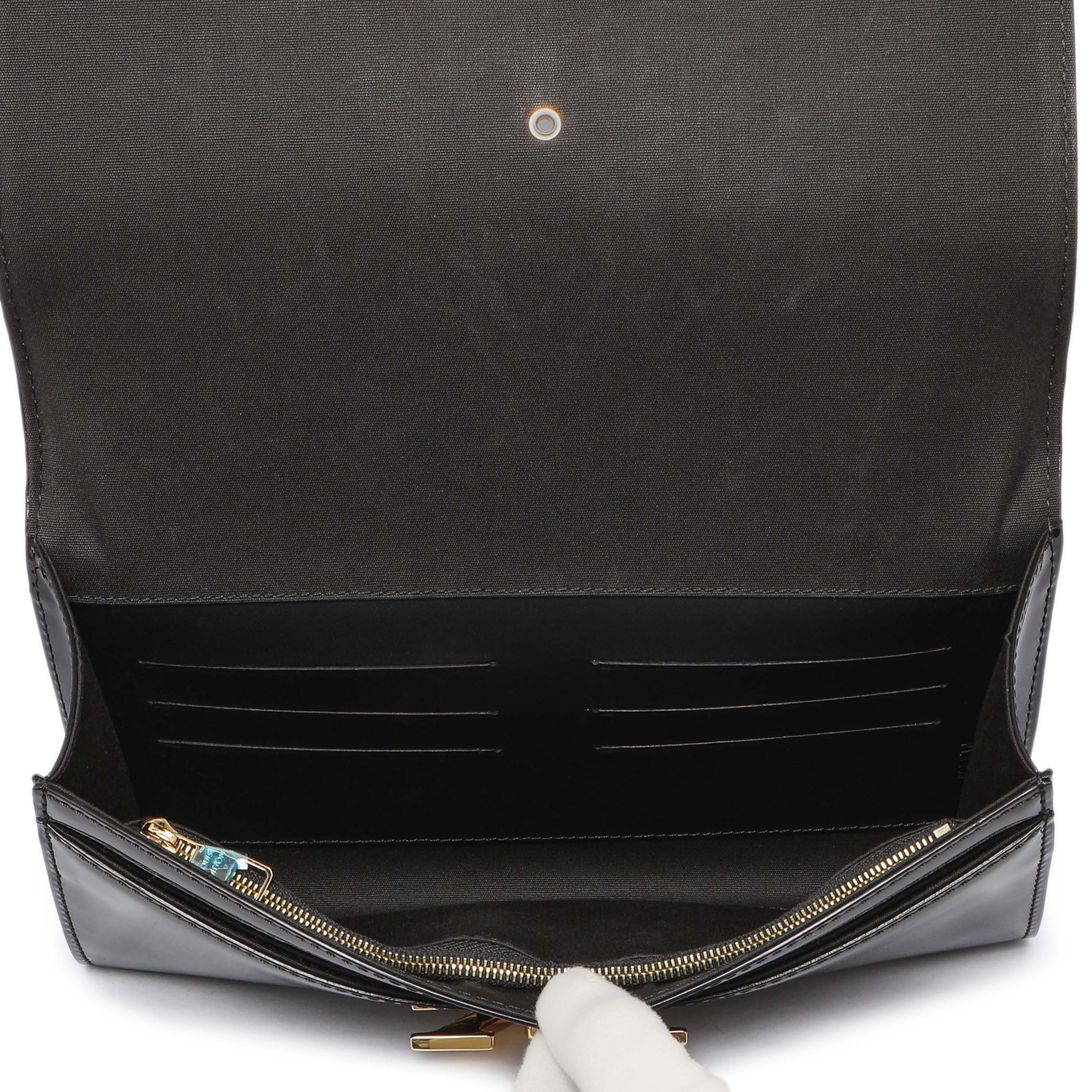 Louis Vuitton Black Patent Louise Clutch