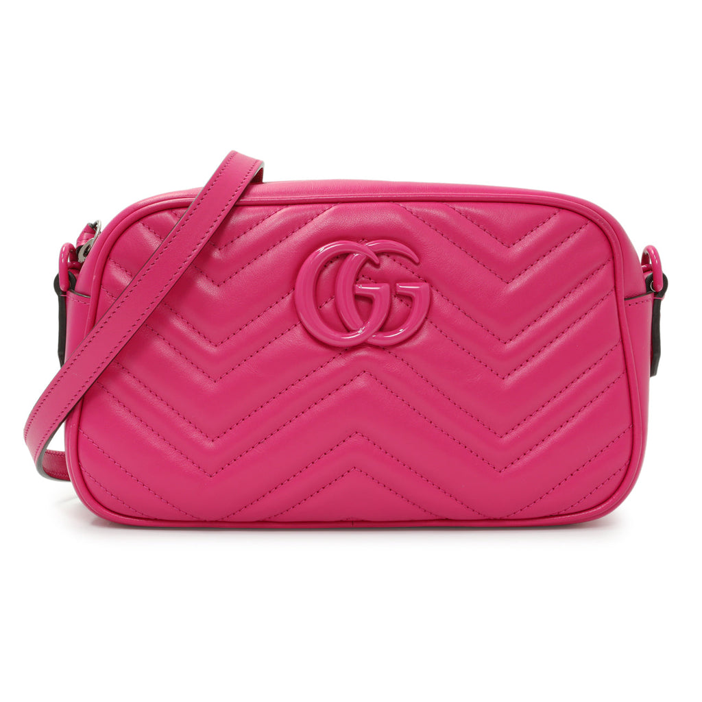 Gucci Fuxia Calfskin Marmont Chain Bag