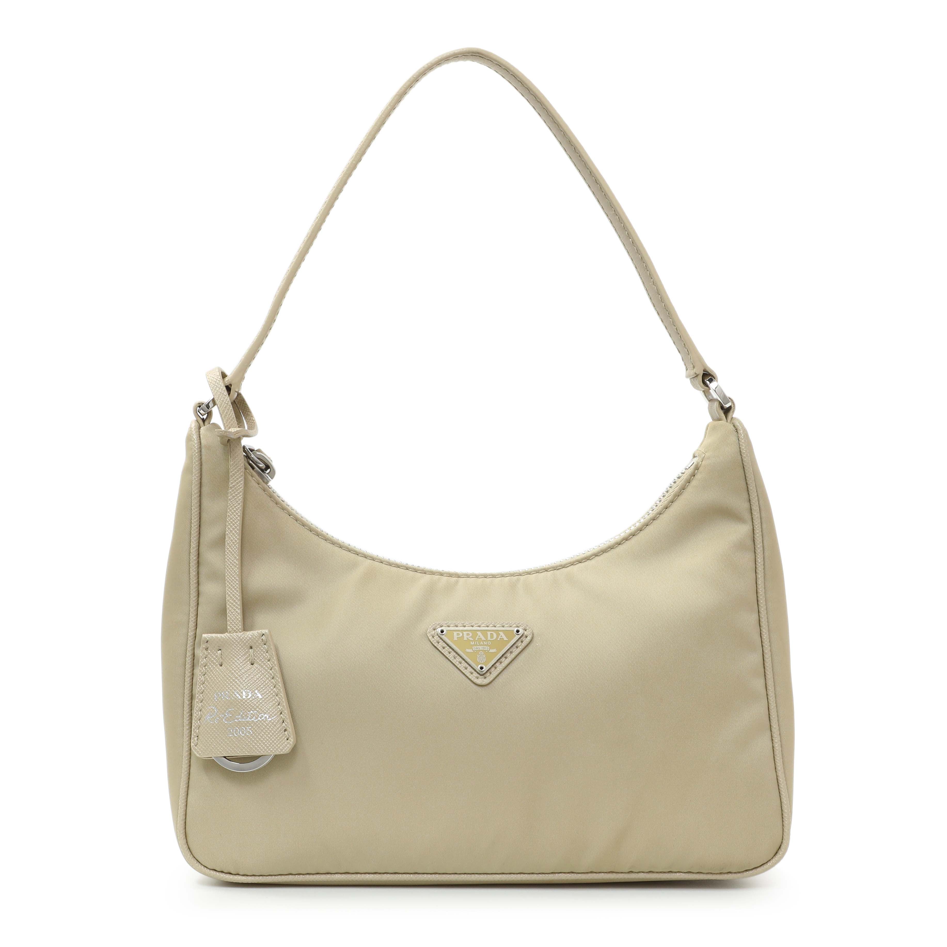 Prada Beige Re-Nylon Saffiano Mini Re-Edition 2005