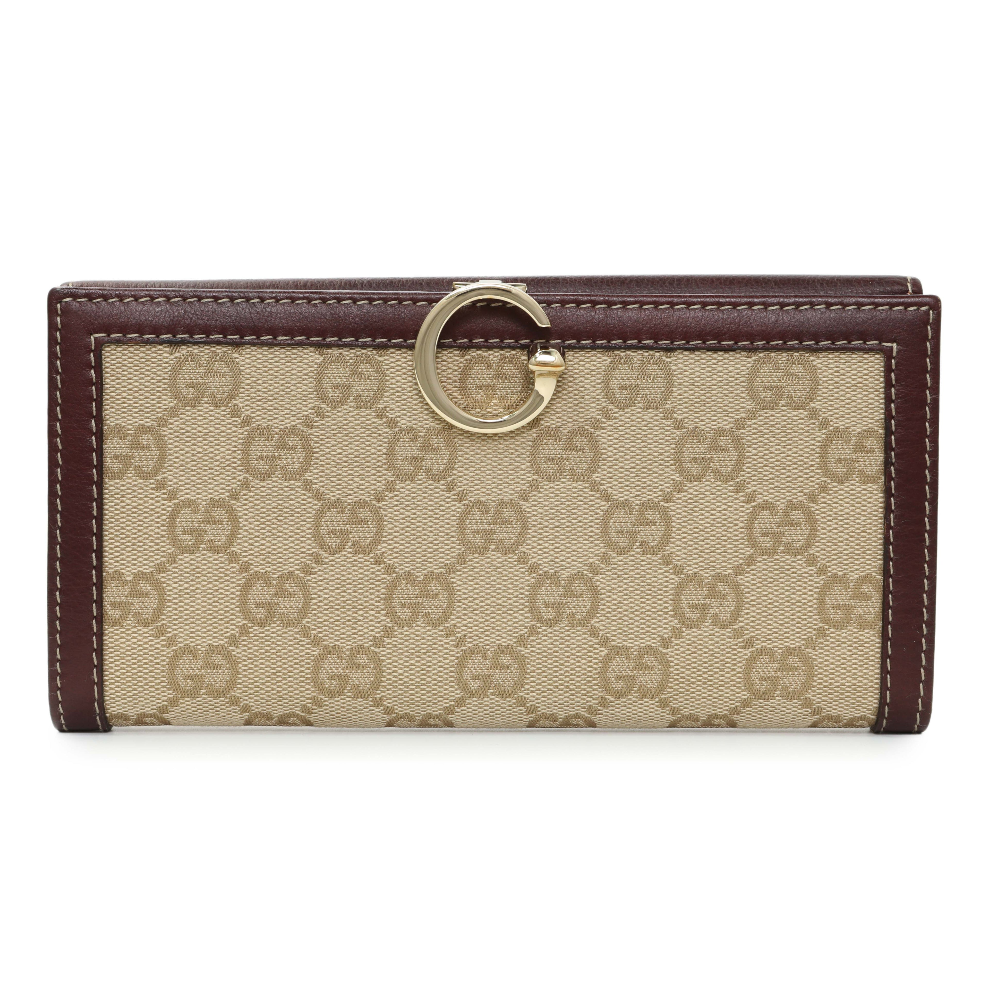 Gucci Monogram Continental Long Flap Wallet