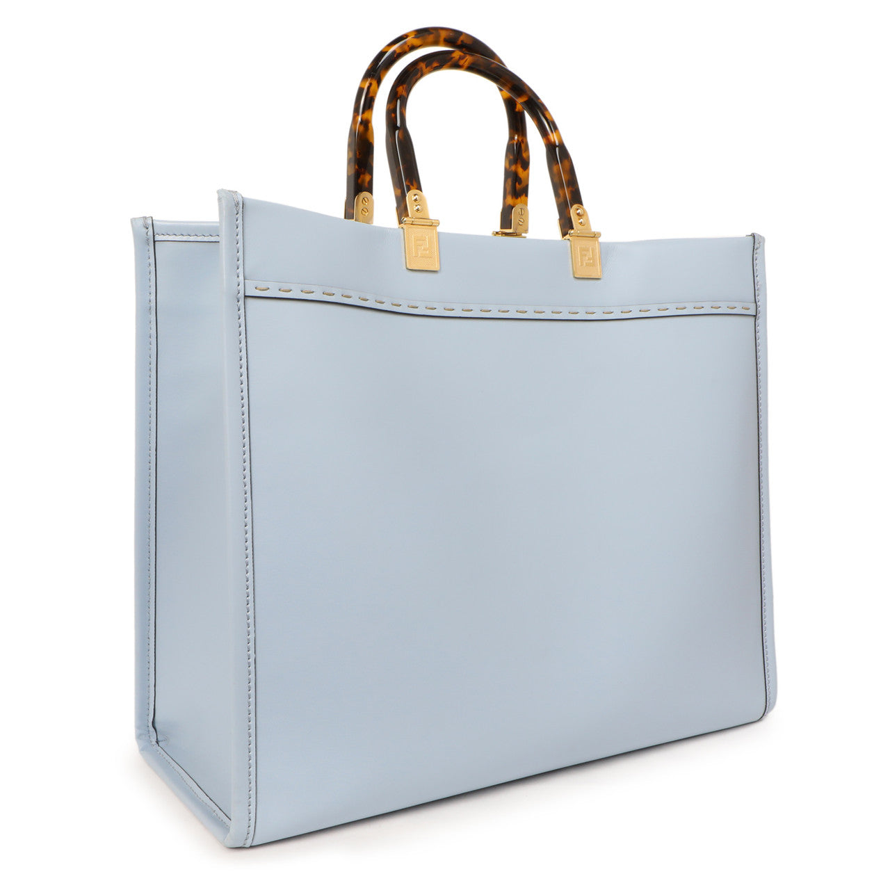 Fendi Azzurro Baby Vitello King Plexiglass Medium Sunshine Shopper Tote