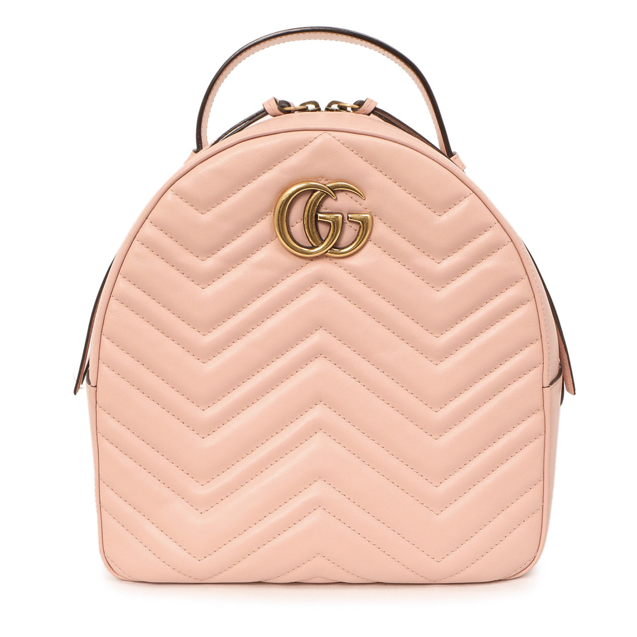 Gucci Perfect Pink Calfskin Matelasse GG Marmont Dome Backpack