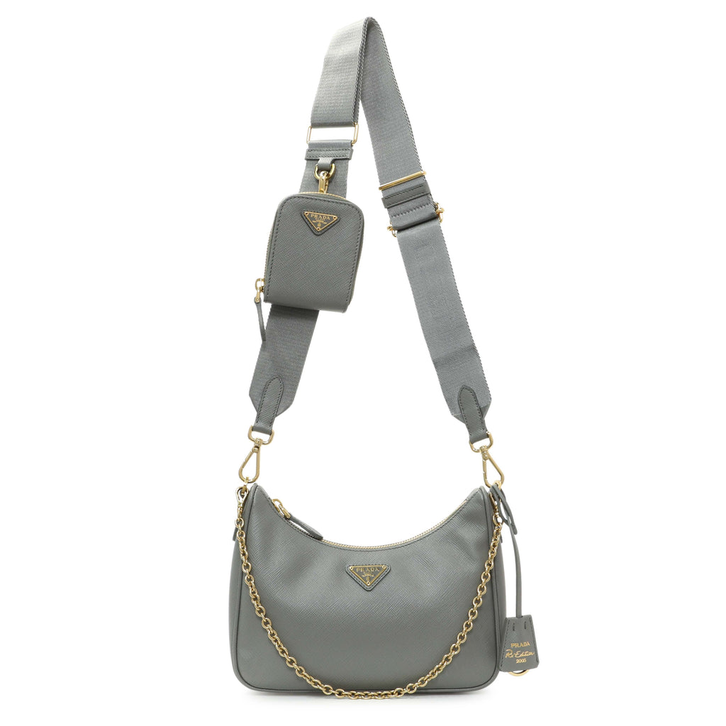 Prada Ardesia Saffiano Re-Edition 2005 Shoulder Bag