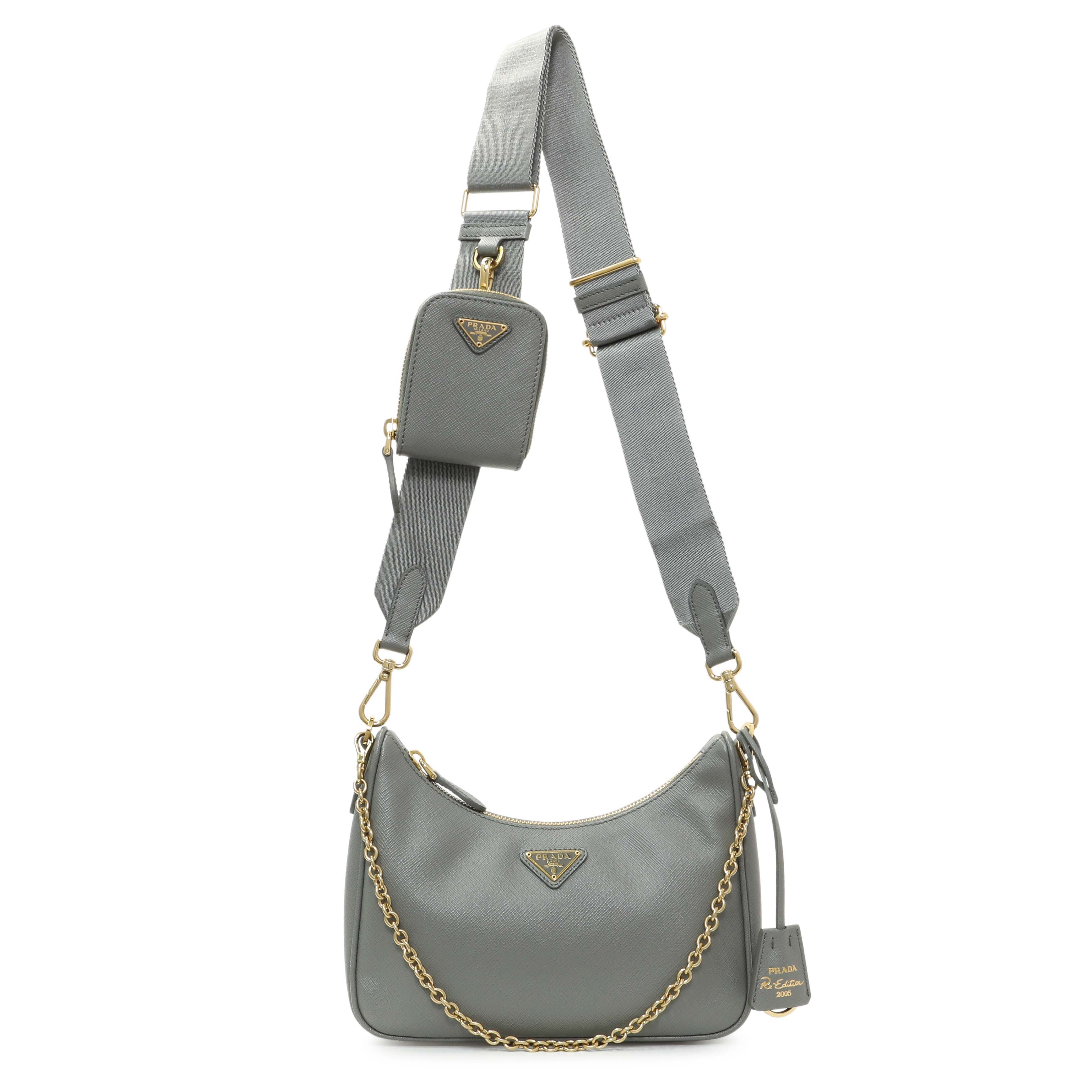 Prada Ardesia Saffiano Re-Edition 2005 Shoulder Bag