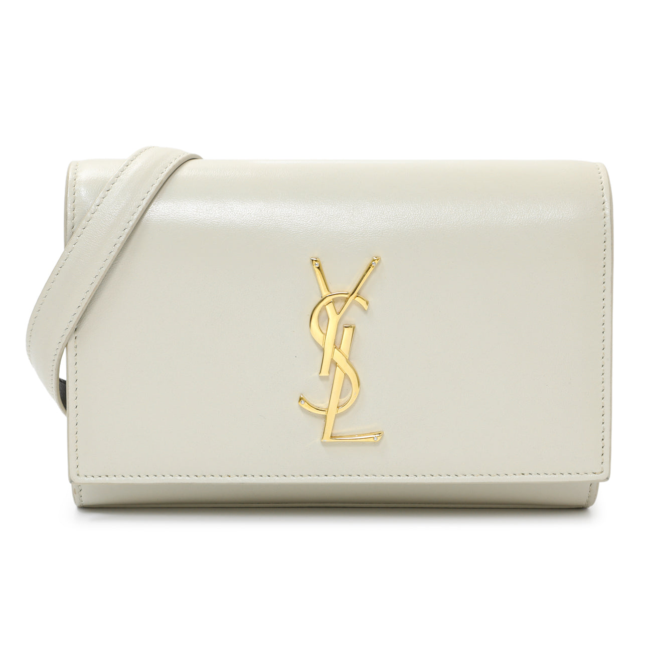 Saint Laurent Ivory Calfskin Kate Belt Bag