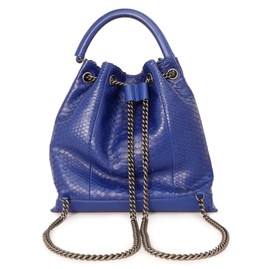 Chanel Blue Python Urban Luxury Drawstring Backpack