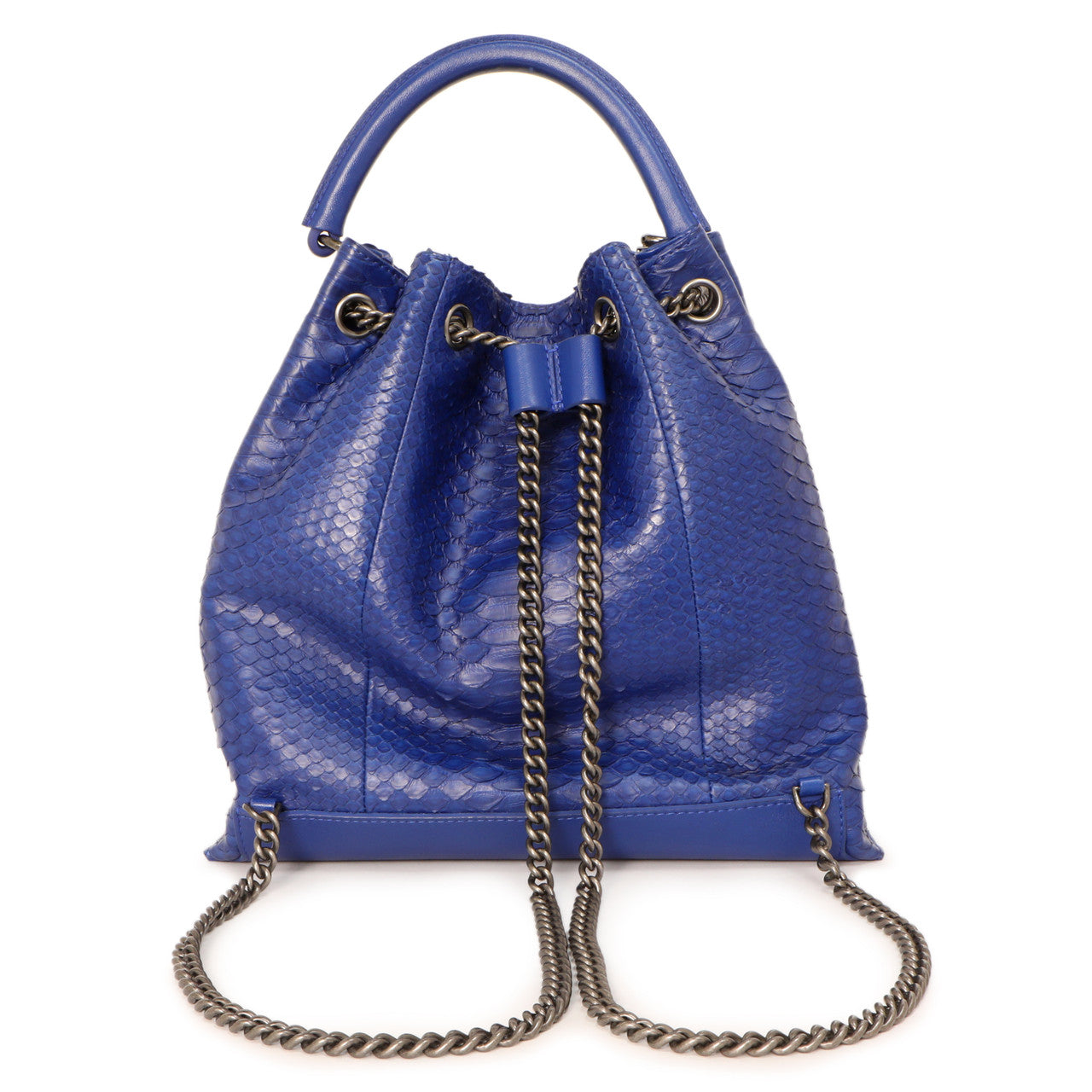 Chanel Blue Python Urban Luxury Drawstring Backpack