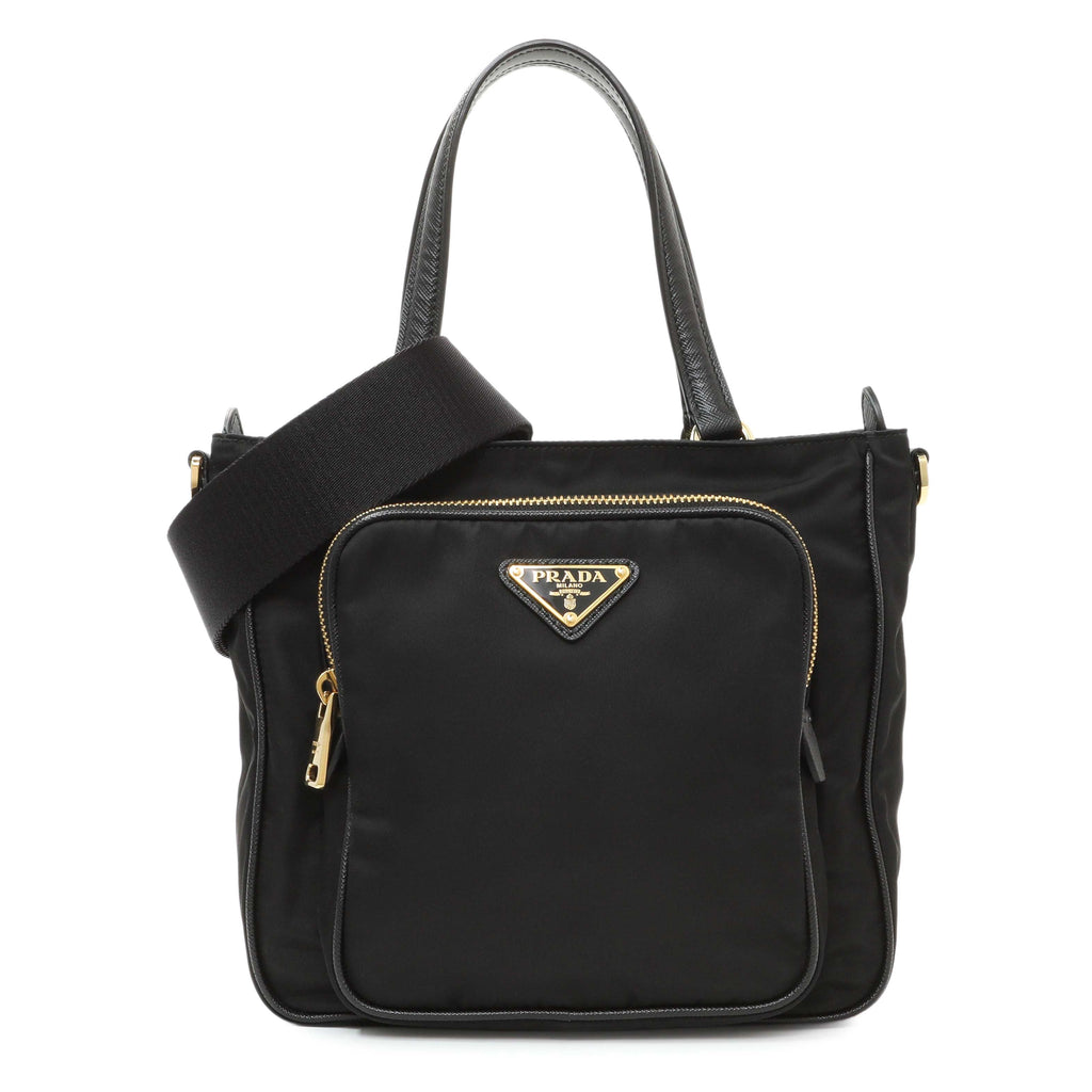 Prada Black Tessuto Front Pocket Bag