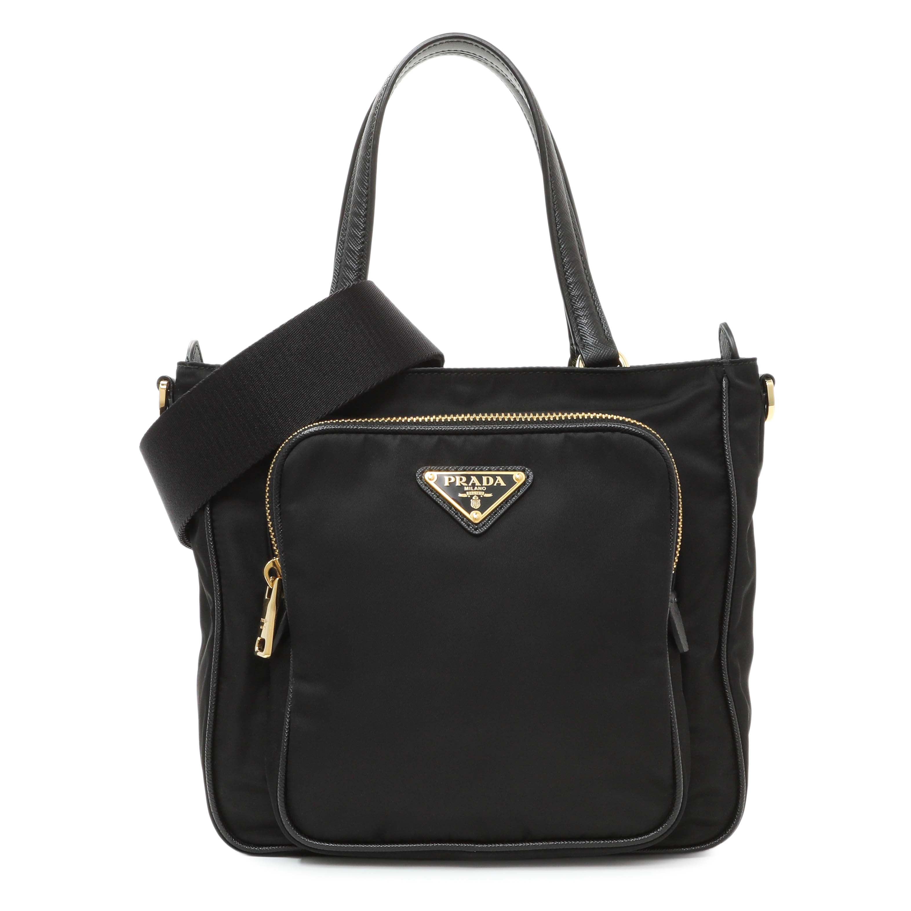 Prada Black Tessuto Front Pocket Bag