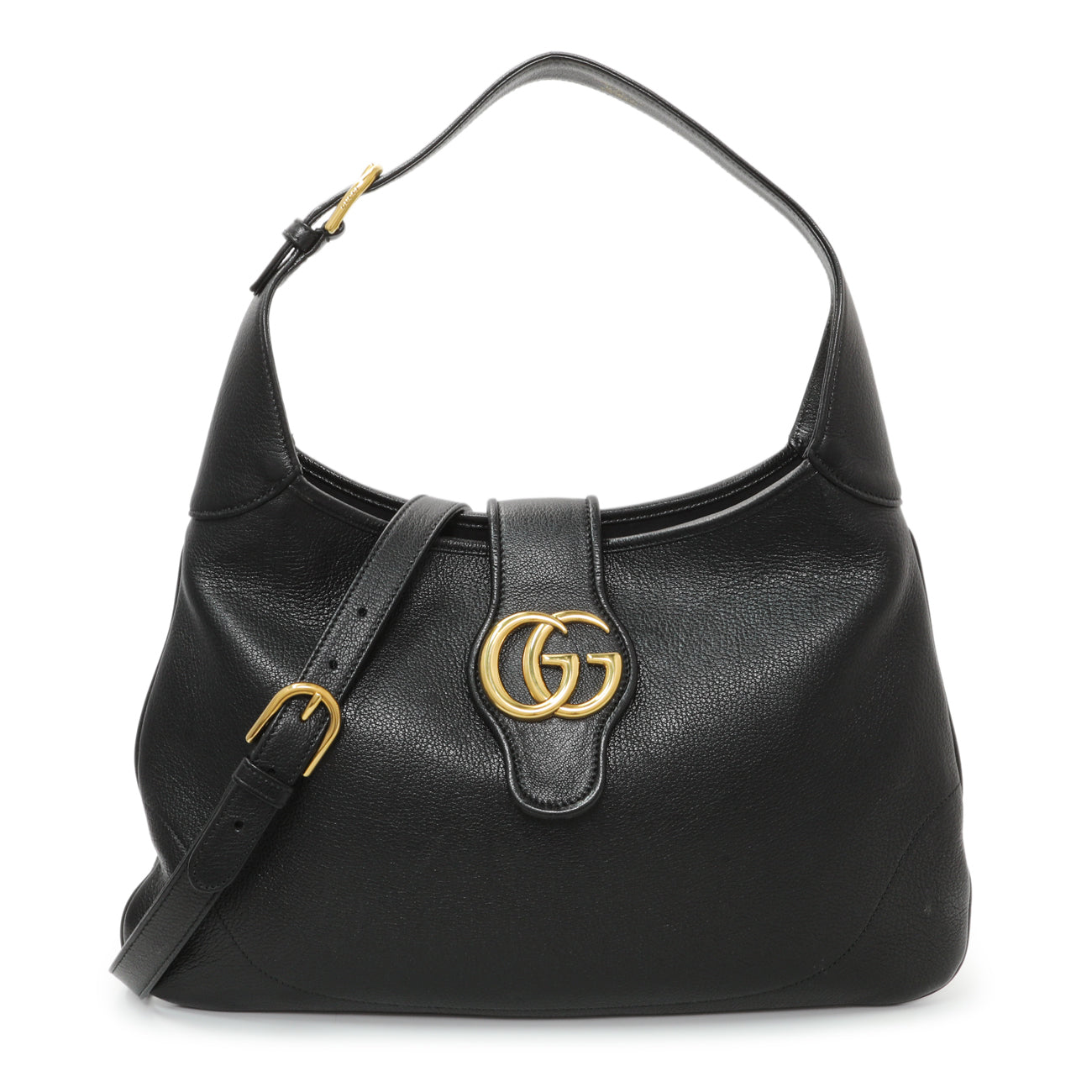 Gucci Black Goatskin Medium Aphrodite Shoulder Bag