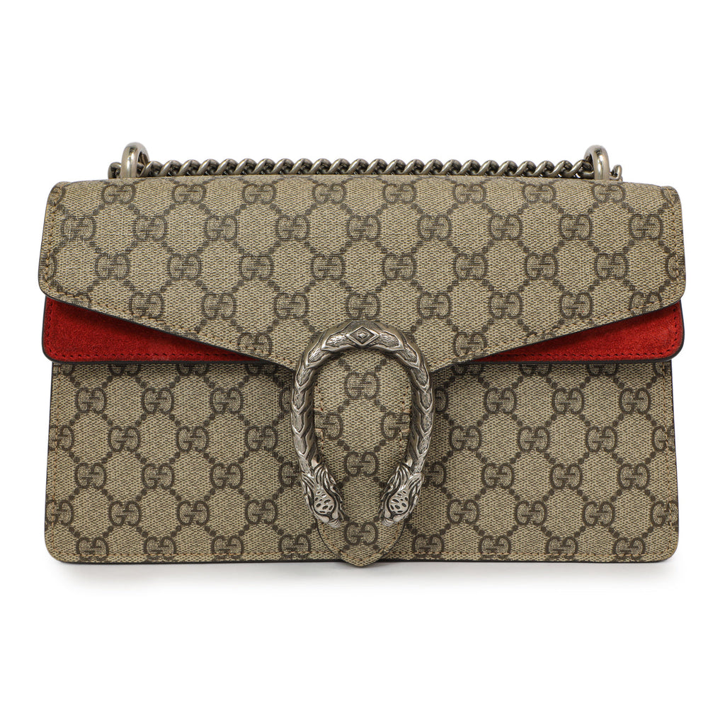 Gucci Red GG Supreme Monogram Small Dionysus Shoulder Bag