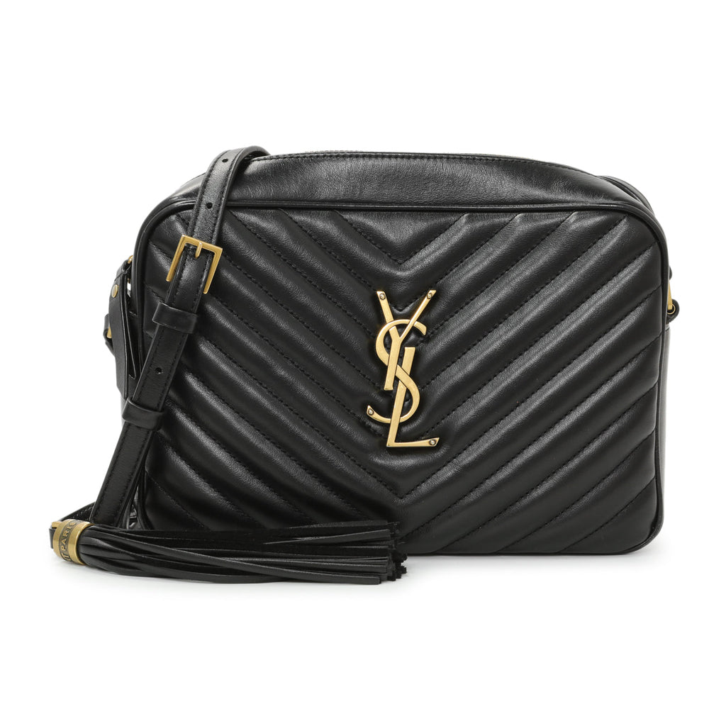Saint Laurent Black Calfskin Matelasse Monogram Lou Camera Bag