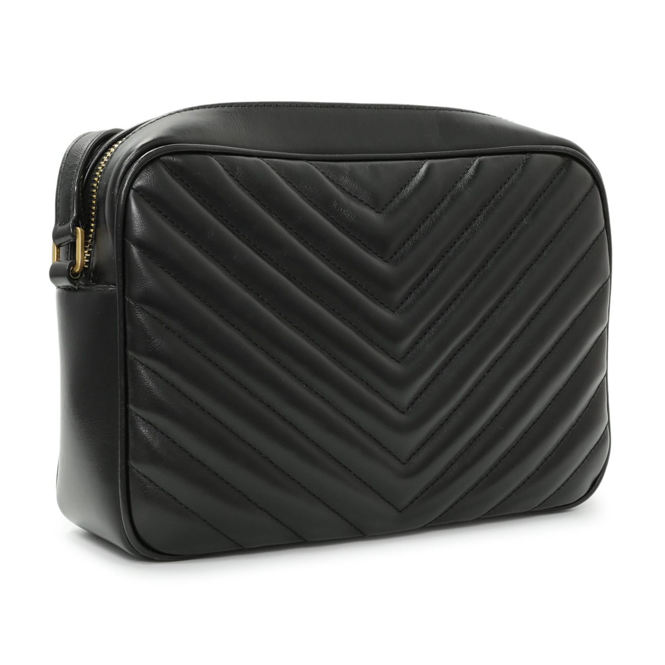 Saint Laurent Black Calfskin Matelasse Monogram Lou Camera Bag
