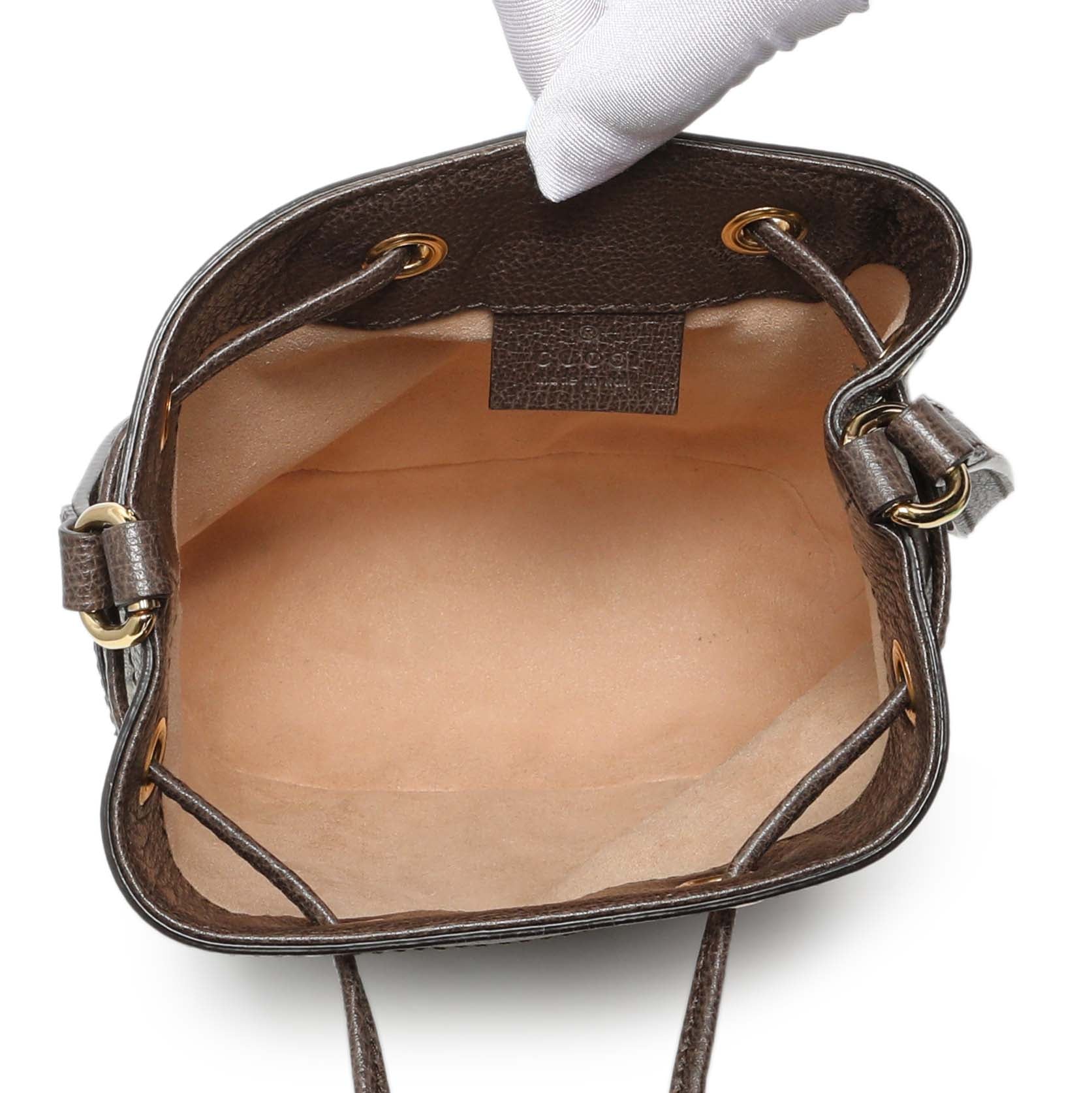 Gucci GG Supreme Monogram Web Mini Ophidia Bucket Bag