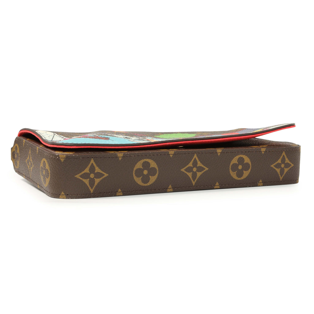 Louis Vuitton Monogram 2022 Christmas Animation China Chengdu Pochette Felicie Chain Wallet