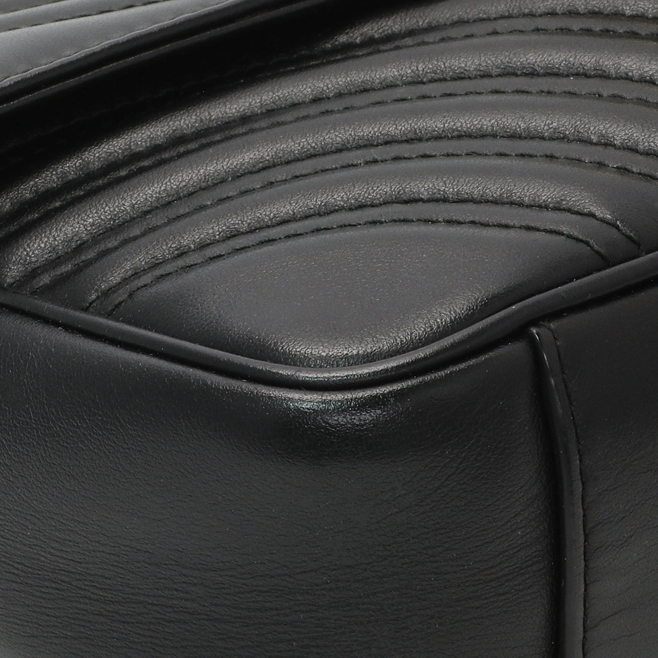 Gucci Black Calfskin Matelasse Small GG Marmont Shoulder Bag