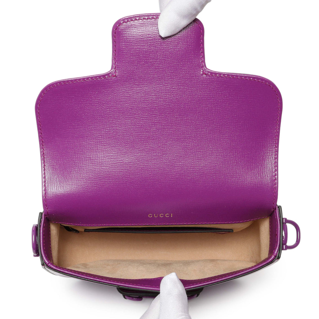Gucci Purple Calfskin Horsebit 1955 Small Shoulder Bag